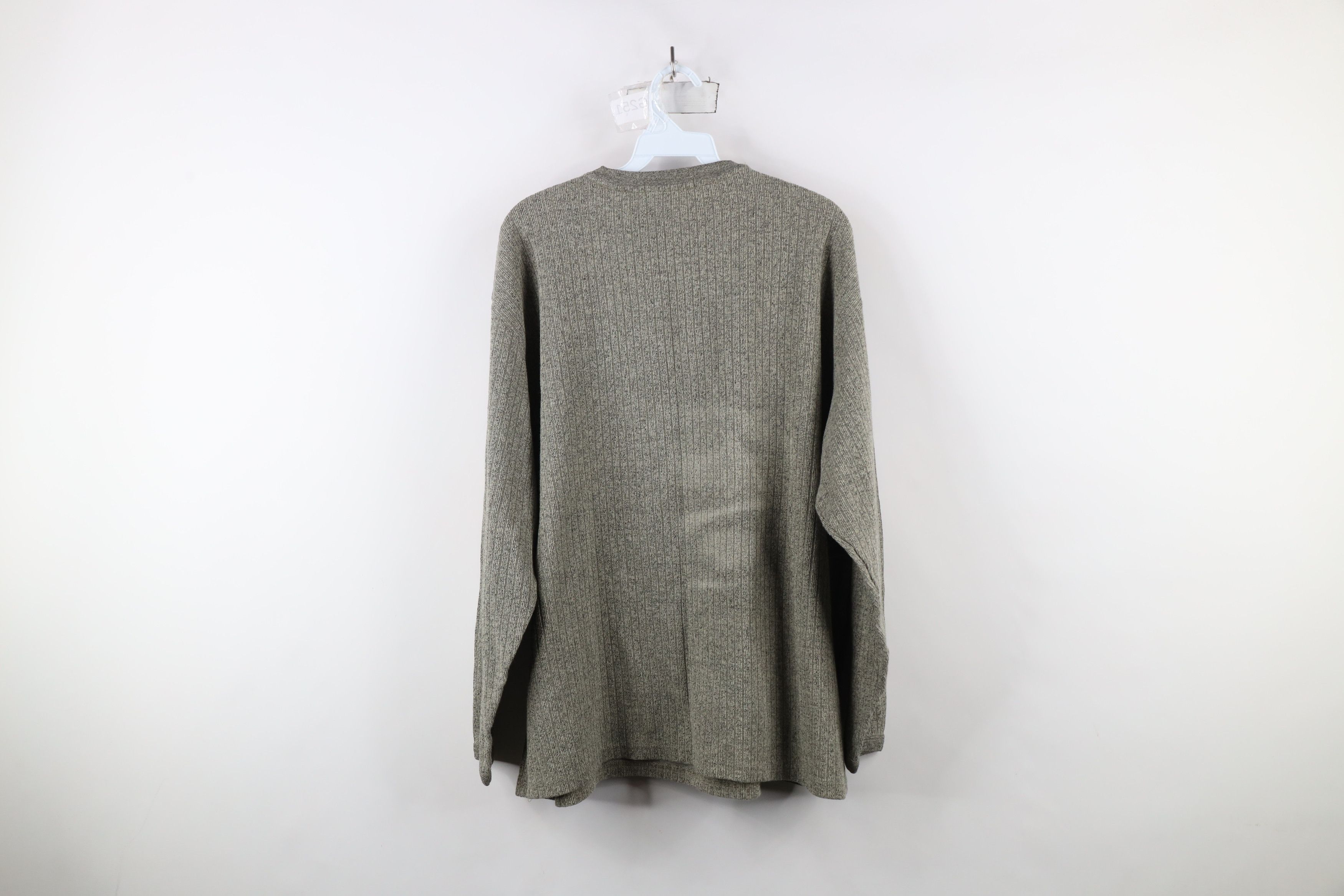 Vintage Vintage 90s Streetwear Ribbed Knit Long Sleeve T-Shirt Gray Size US XL / EU 56 / 4 - 6 Thumbnail