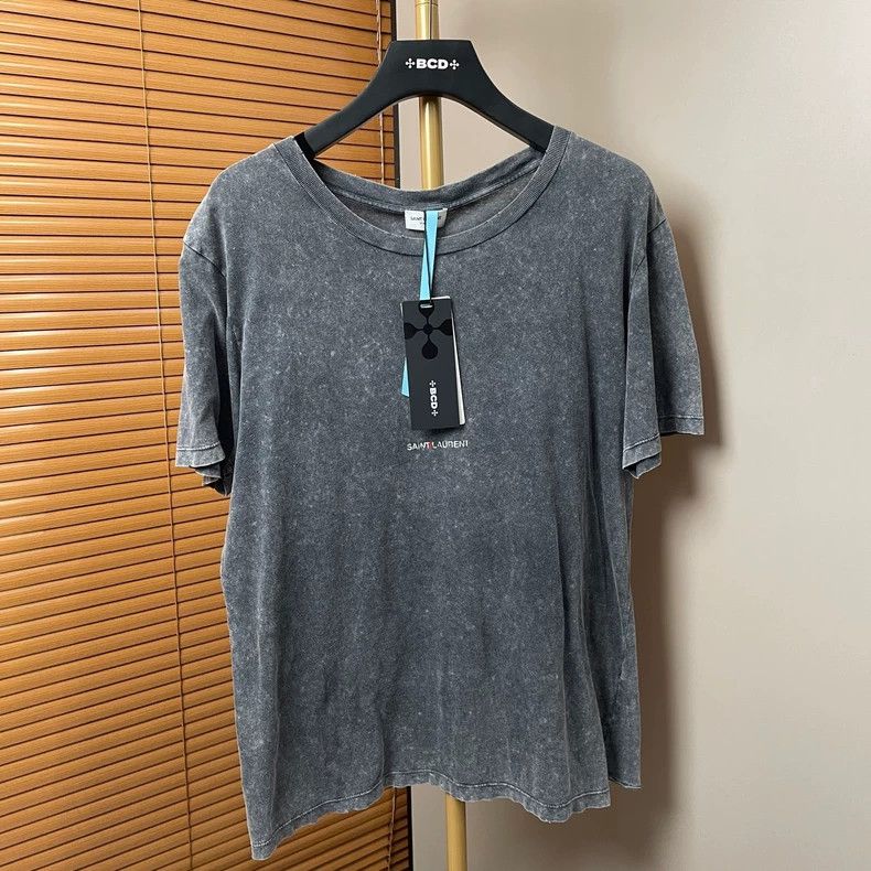 Yves Saint Laurent Saint Laruent Washed embroidered small logo short sleeve 25 Size US S / EU 44-46 / 1 - 1 Thumbnail