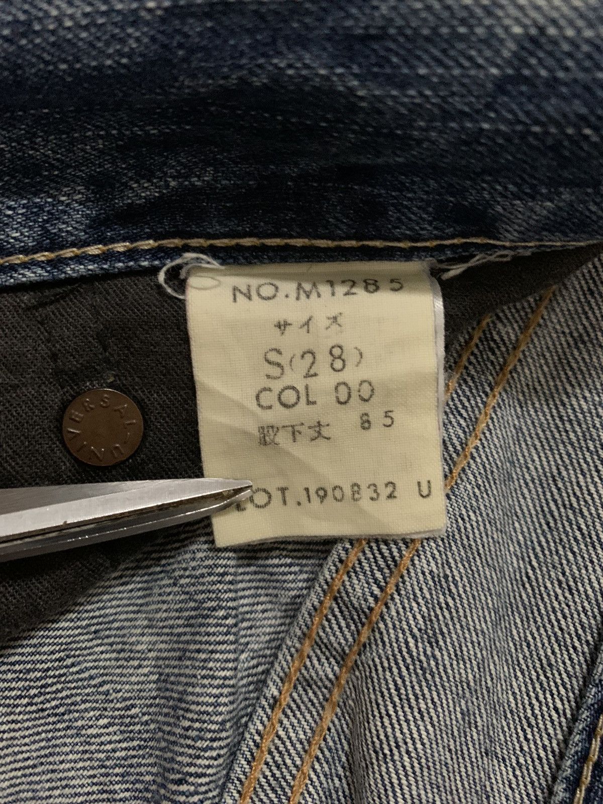 If Six Was Nine Japanese Blue Way Cracked Wash Cross Distressed Flare Jeans Size US 30 / EU 46 - 19 Thumbnail
