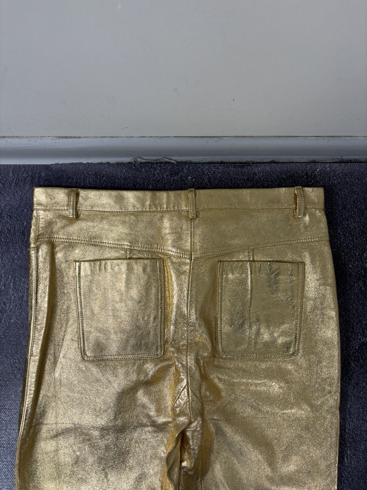 Sandro Sandro Paris NWT Women’s Metallic Gold Lamb Leather Pants Size 30" / US 8 / IT 44 - 23 Thumbnail