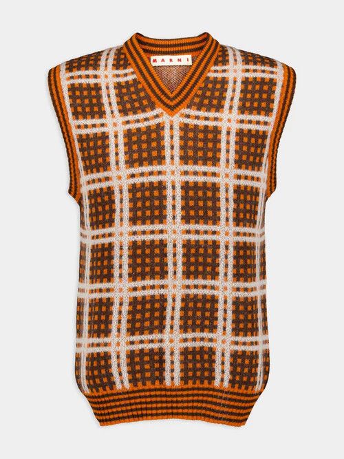 Marni o1y0225 V-Neck Sleeveless Sweater in Multicolor Size US S / EU 44-46 / 1 - 1 Thumbnail