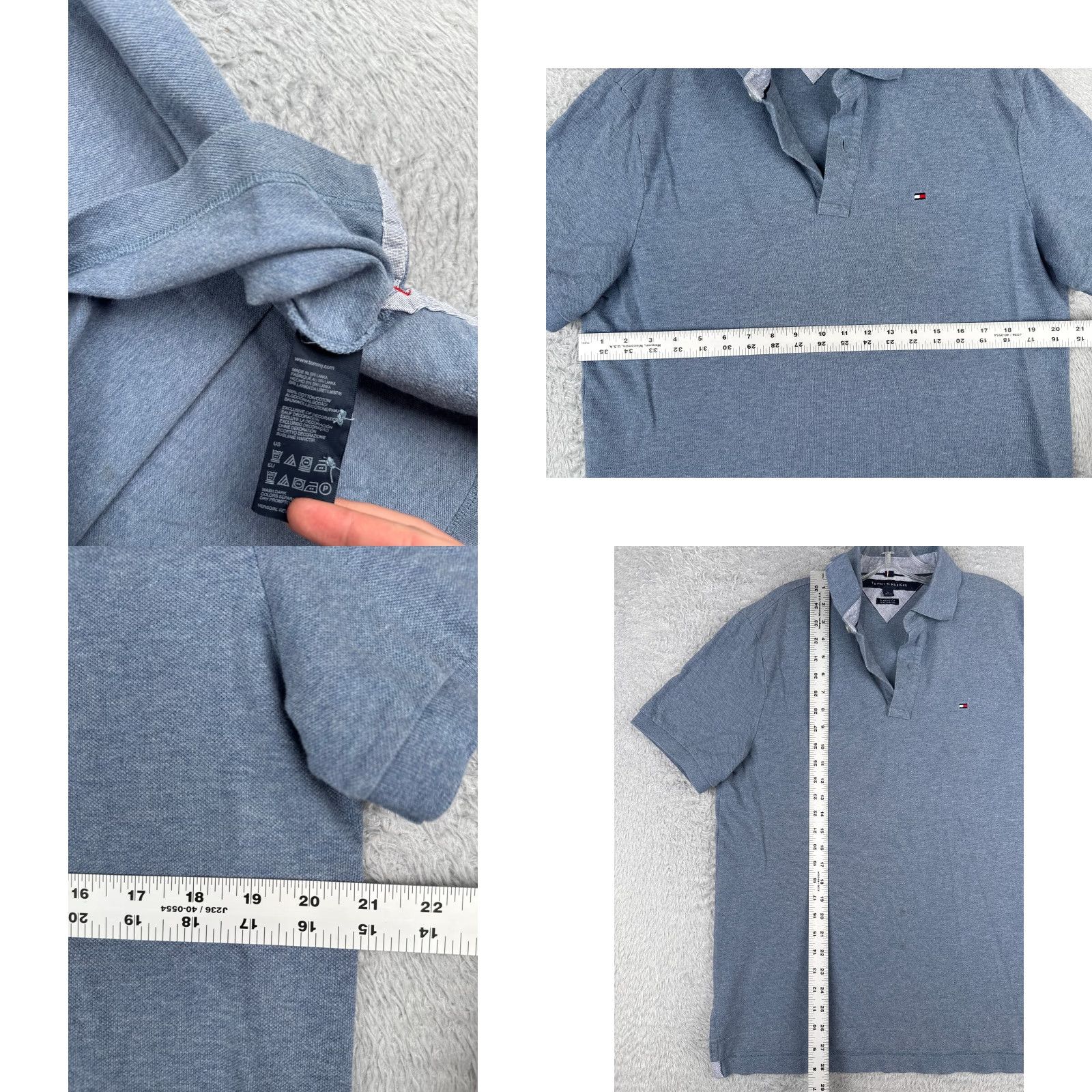 Tommy Hilfiger Tommy Hilfiger Polo Shirt Men Medium Blue Slim Fit Classic Activewear 100% Cotton Size US M / EU 48-50 / 2 - 8 Thumbnail