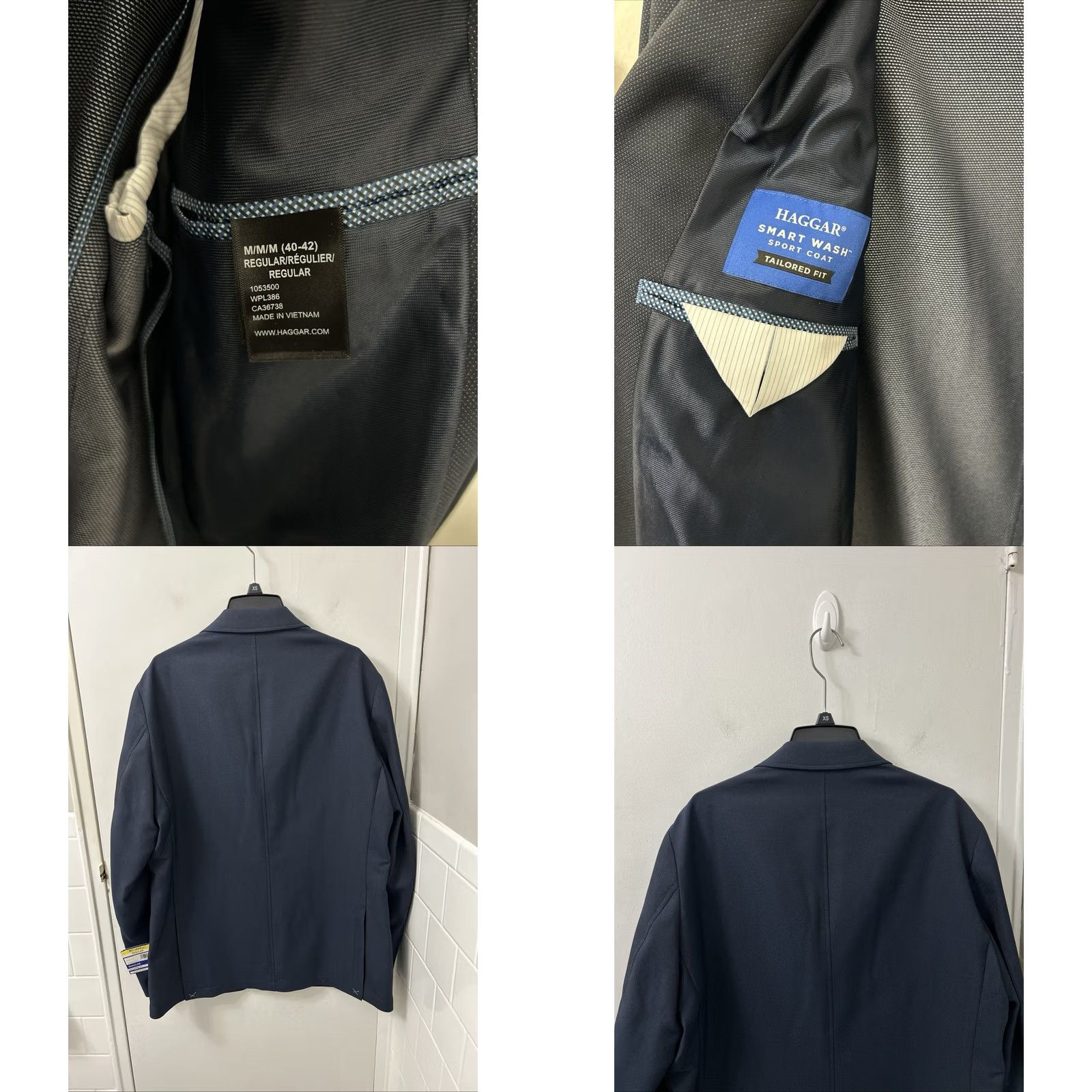 Haggar Haggar Sport Coat Blazer Mens M 40-42 Blue Tailored Fit 2 Buttons Jacket NWT Size 40R - 8 Thumbnail