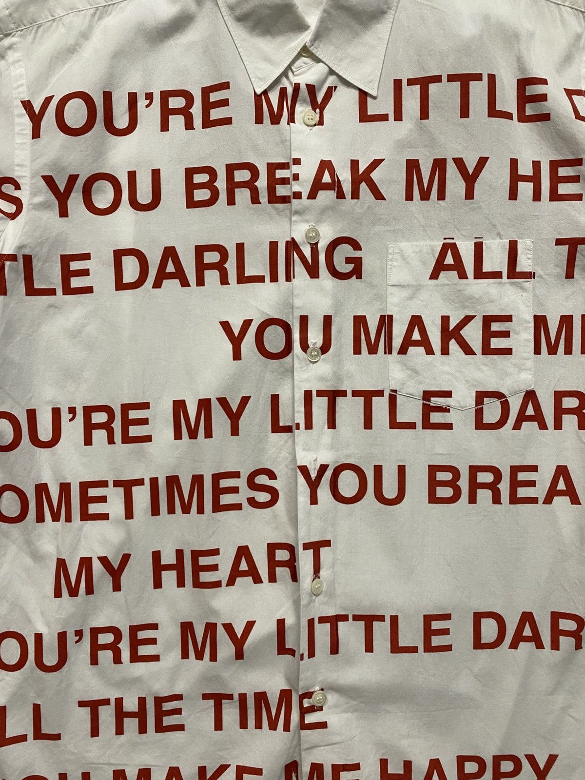 Comme des Garcons × Junya Watanabe SS02 Poem Shirt "My Little Darling" White and Red Size US M / EU 48-50 / 2 - 2 Thumbnail