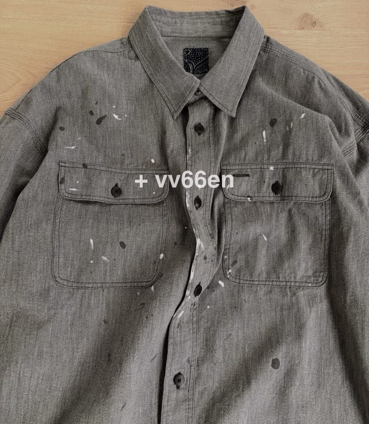 Visvim Super Rare VISVIM 26SS ICT LANGER CHAMBRAY L/S DMGD BLACK 3 Size US L / EU 52-54 / 3 - 4 Thumbnail