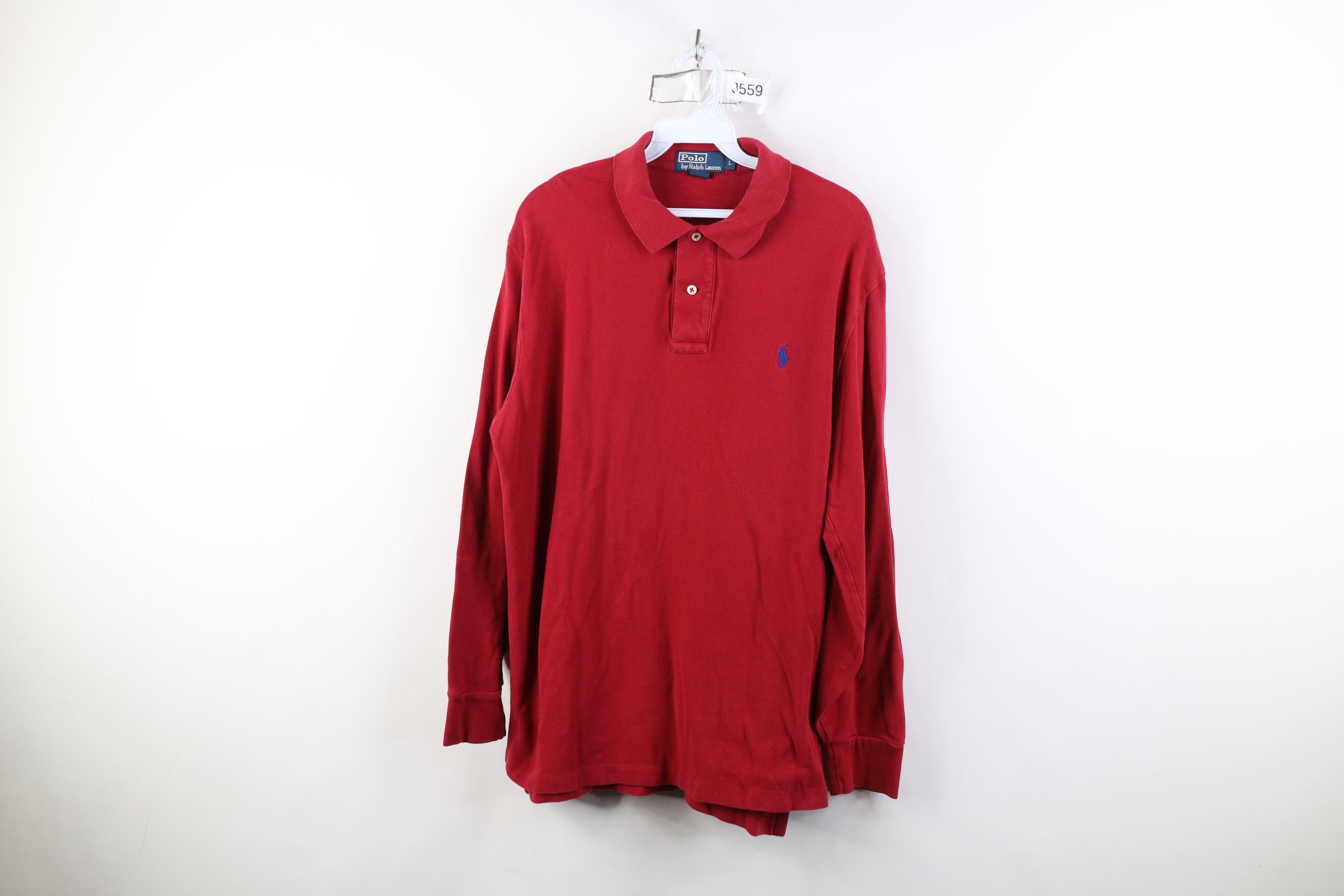 Ralph Lauren Vintage 90s Ralph Lauren Pique Cotton Long Sleeve Rugby Polo Size US L / EU 52-54 / 3 - 1 Thumbnail