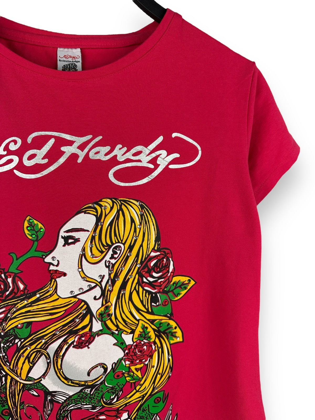 Ed Hardy Vintage Y2K Ed Hardy By Christian Audigier Pink T-Shirt Size XS / US 0-2 / IT 36-38 - 4 Thumbnail
