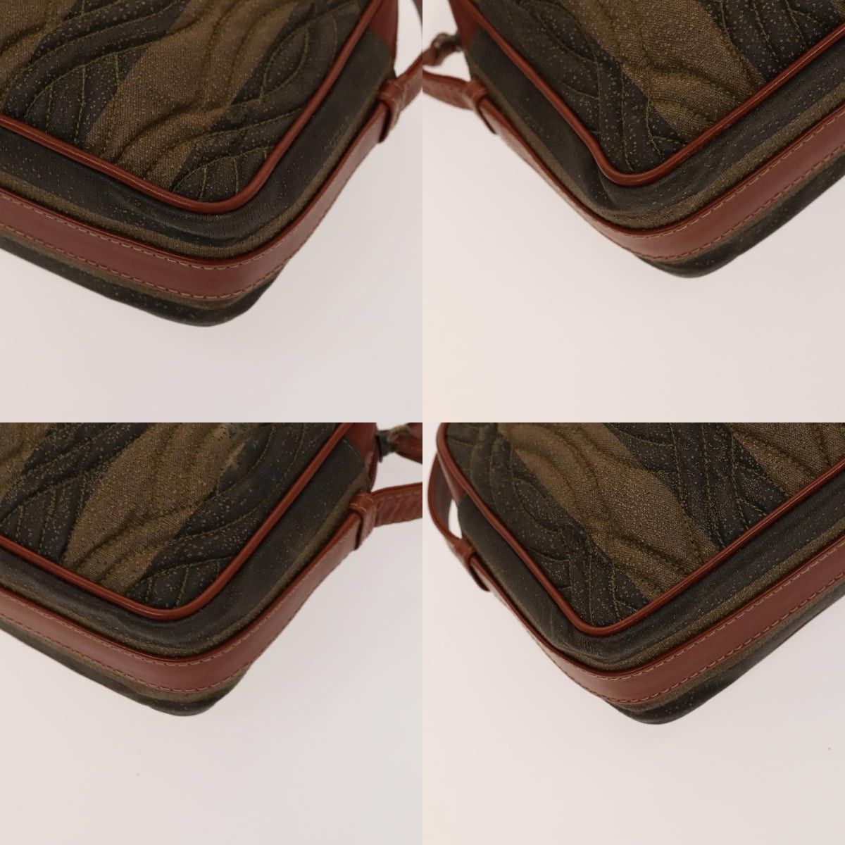 Fendi FENDI Pecan Canvas Shoulder Bag Coated Canvas Black Brown Size ONE SIZE - 10 Thumbnail