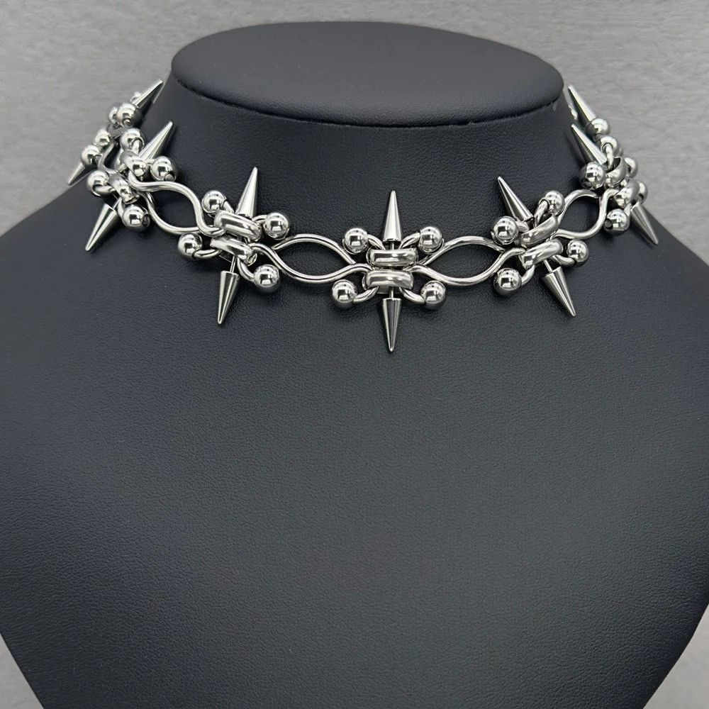 Jewelry Double Layer Chain Cross Choker Size ONE SIZE - 1 Thumbnail