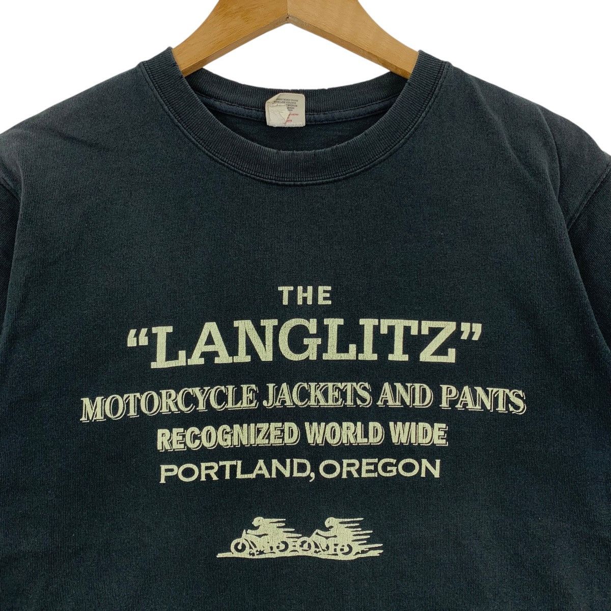 Vintage LANGLITZ LEATHER Cascade Motorcycle Rider Tshirt Size US M / EU 48-50 / 2 - 5 Thumbnail