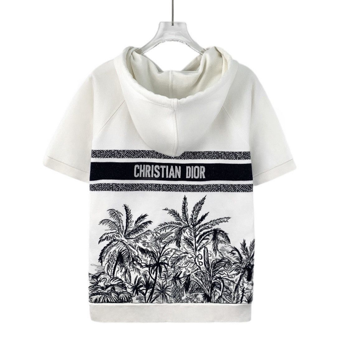Dior Dior White Jungle Print Cotton Hooded Drawstring Sweatshirt Size M / US 6-8 / IT 42-44 - 2 Thumbnail
