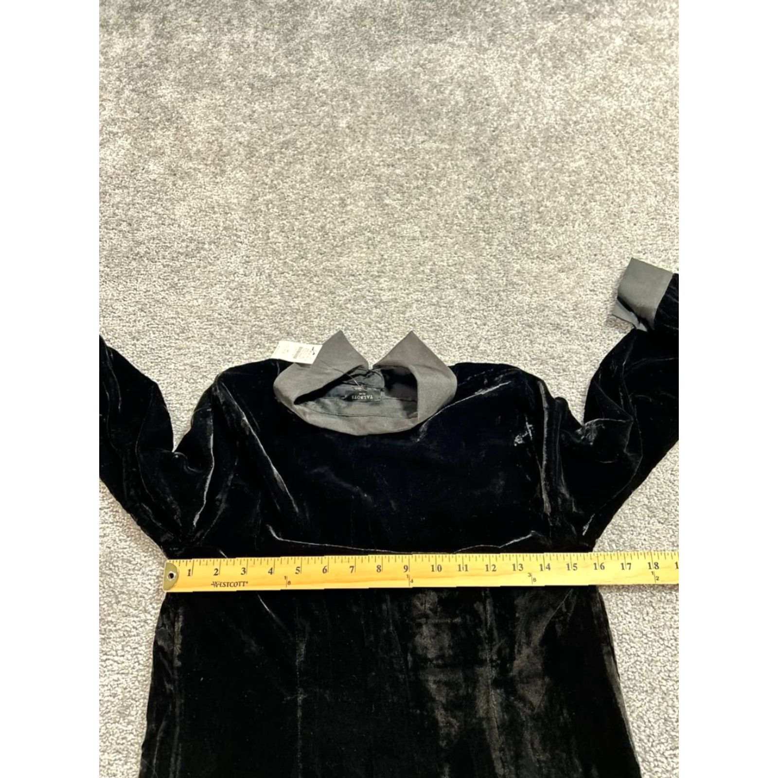 Talbots Talbots Shirt Dress Womens Petite 0P Black Velvet Long Sleeve Button Collared Party Cocktail New Size XS / US 0-2 / IT 36-38 - 6 Thumbnail