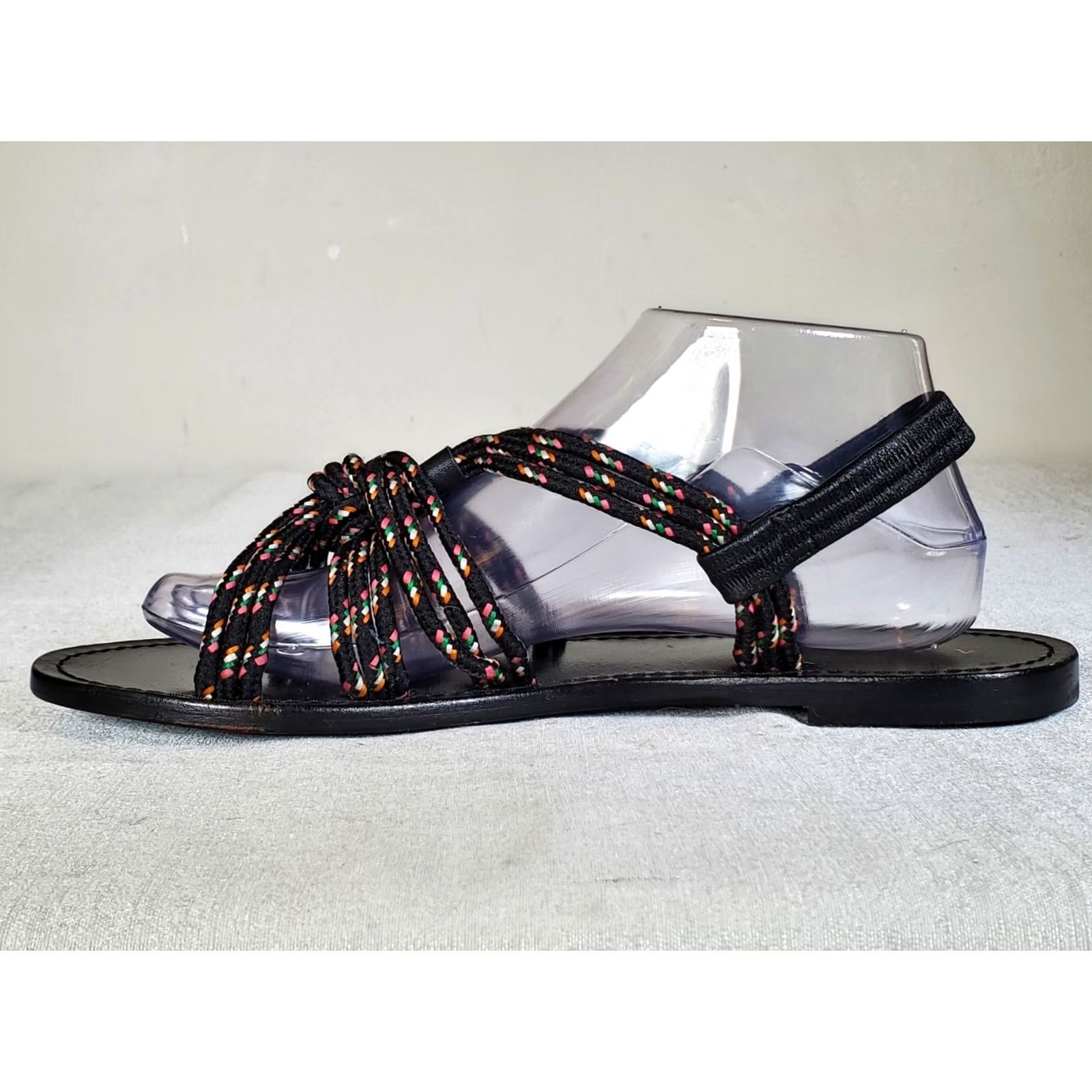 Anthropologie Anthropologie Reeta Sandals Women's US 10 Leather Knotted Stretch Strap Casual Slingbacks Multicolor Size US 10 / IT 40 - 3 Thumbnail