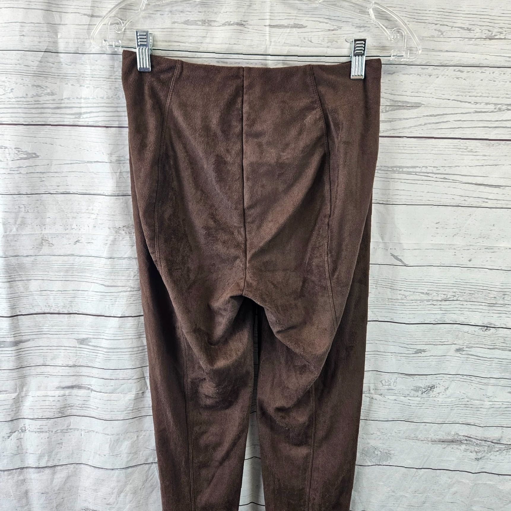 Vintage Lysse Womens Faux Suede Leggings Sz Small Brown Mid Rise Pull On Leggings Mens? Size 28" / US 6 / IT 42 - 4 Thumbnail