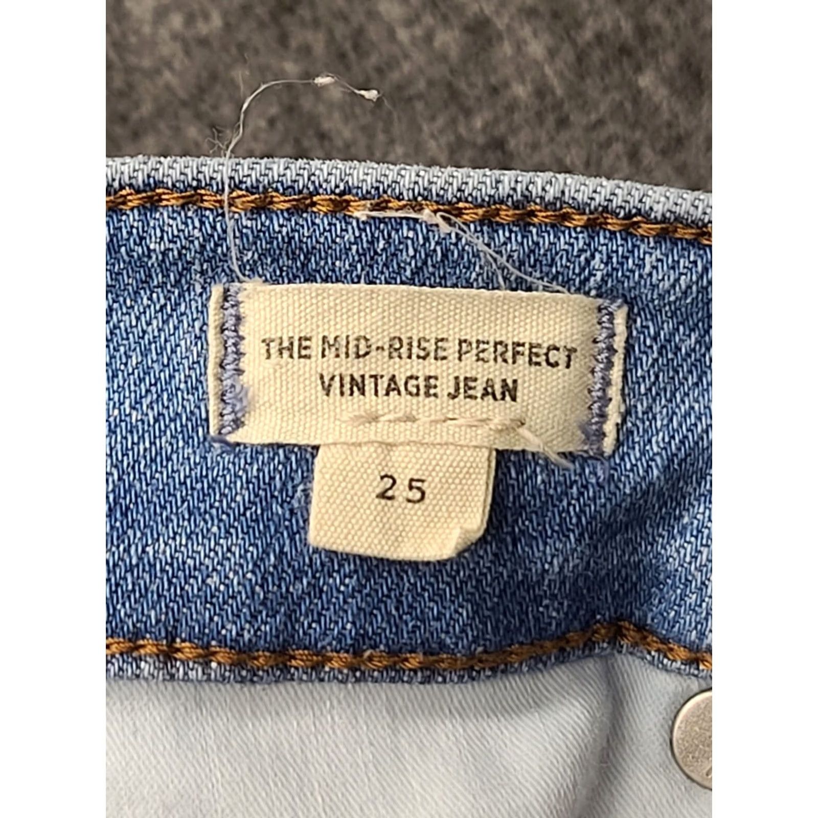 Madewell Madewell Mid Rise Perfect Vintage Jeans Womens 25x27 Regular Fit Stretch Denim Blue 5-Pocket 90s Bohemian Size 42" / US 20 - 3 Thumbnail