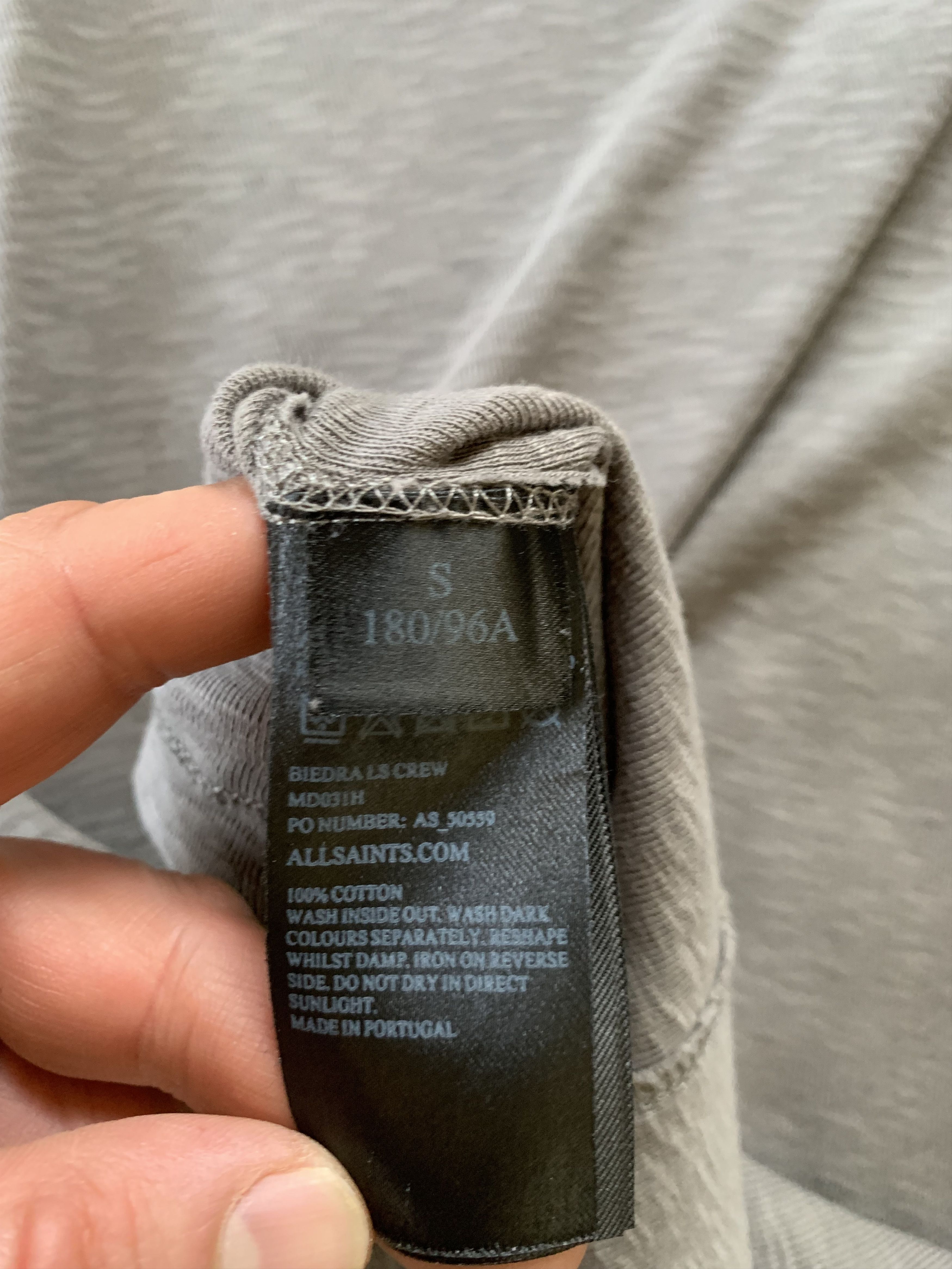 Allsaints Allsaints Grey Long Sleeve T Shirt Size US S / EU 44-46 / 1 - 6 Thumbnail