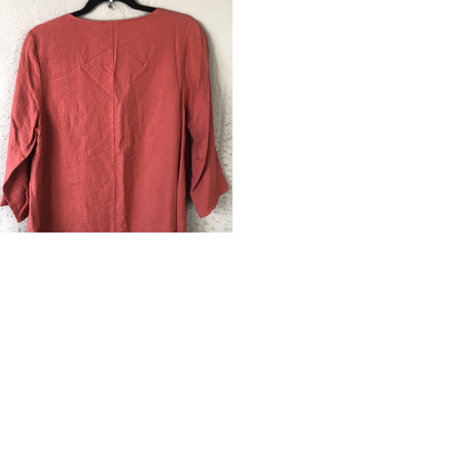Vintage Et'Lois Blouse Shirt Womens XS Red Rayon Nylon Scoop Neck 3/4 Sleeve Tunic High-Low Hem Casual USA Size XS / US 0-2 / IT 36-38 - 10 Thumbnail