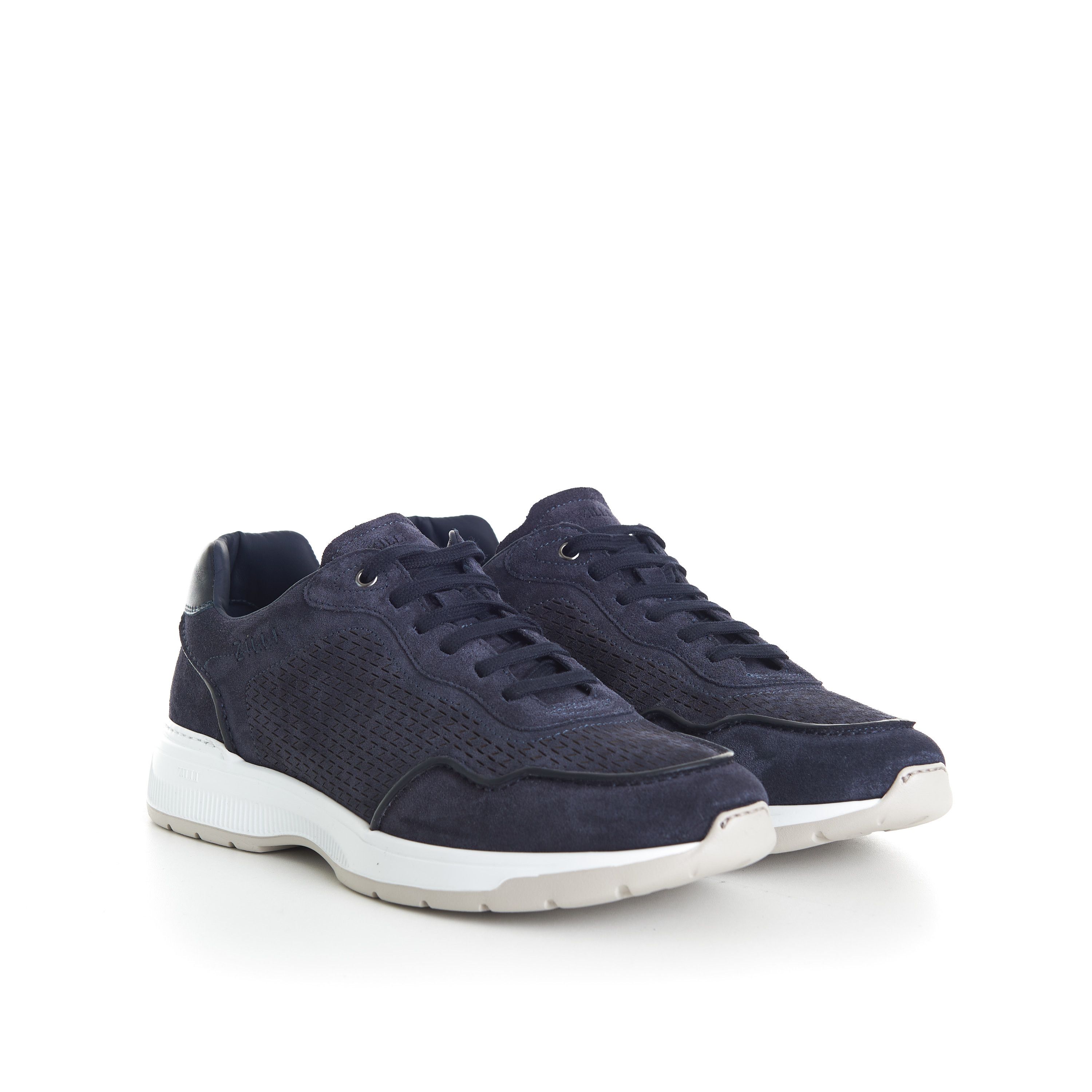 Zilli Dark Navy Perforated Sneakers Size US 8.5 / EU 41-42 - 1 Thumbnail