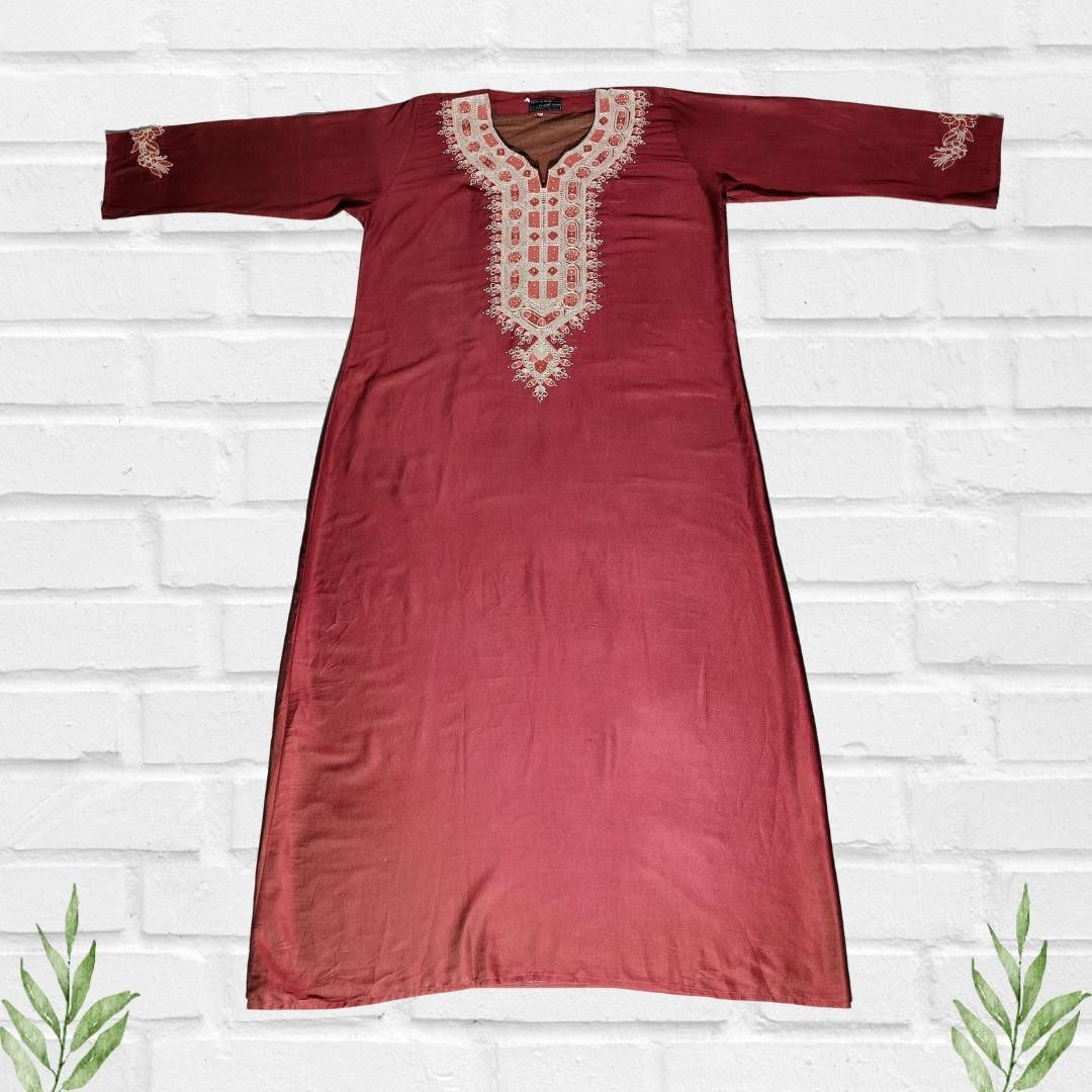 Designer Vintage Style Embroidered Kaftan Cotton Dress Size M Size M / US 6-8 / IT 42-44 - 5 Thumbnail