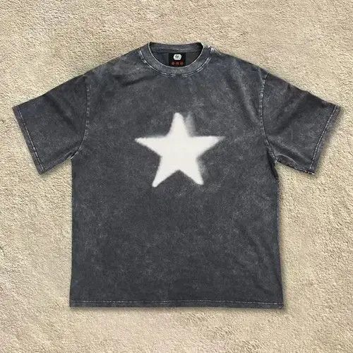 VIBE Adachi x Hada Washed distressed star pattern cotton t-shirt Size US L / EU 52-54 / 3 - 5 Thumbnail