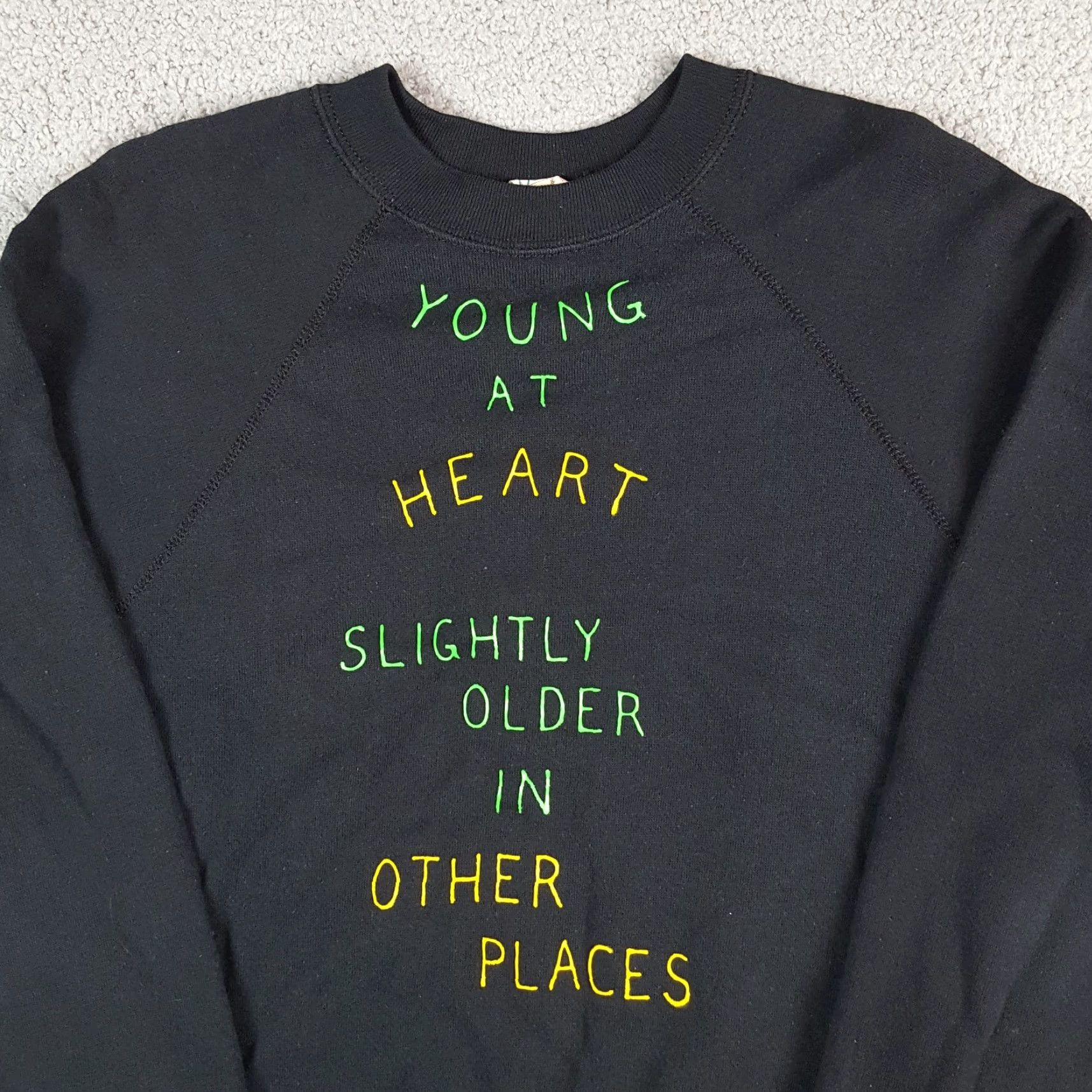 Tultex Vintage Tultex Sweatshirt Raglan Size M Pullover Crewneck Fleece Black Cotton Polyester 90s College Funny Graphic Print Sweatshirts Men Size US M / EU 48-50 / 2 - 2 Thumbnail