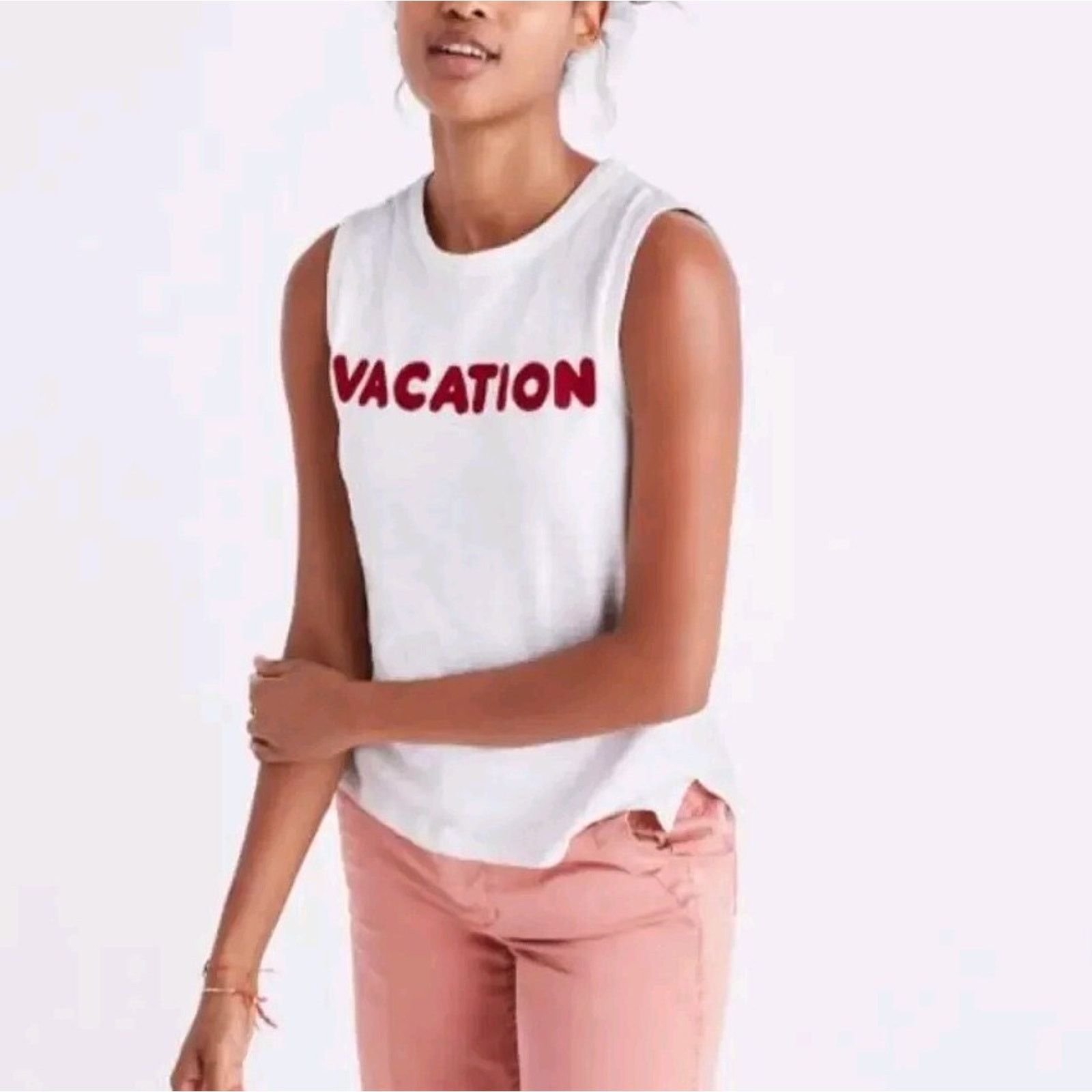 Madewell Madewell Women's White Vacation Graphic Tank Size XS A000813 Size XS / US 0-2 / IT 36-38 - 1 Thumbnail