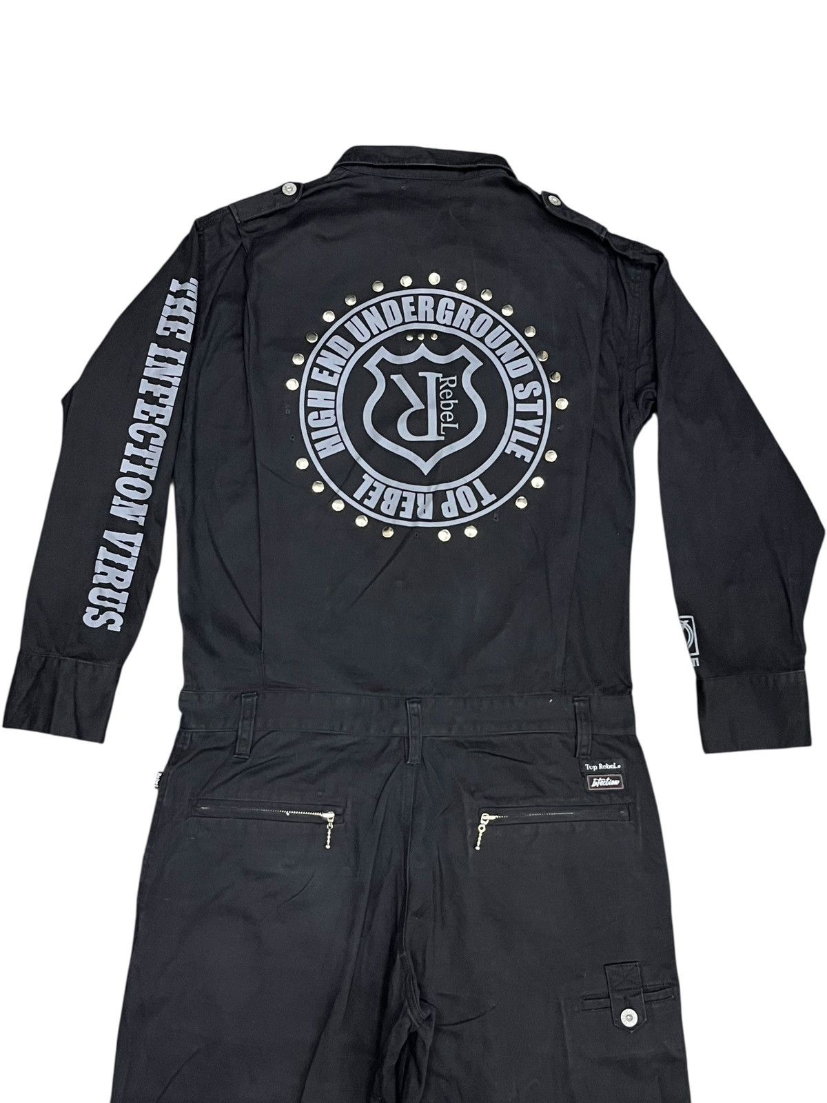 Post Overalls Vtg Top Rebel "Infection Virus" Gothic Underground Coverall Size US 32 / EU 48 - 3 Thumbnail