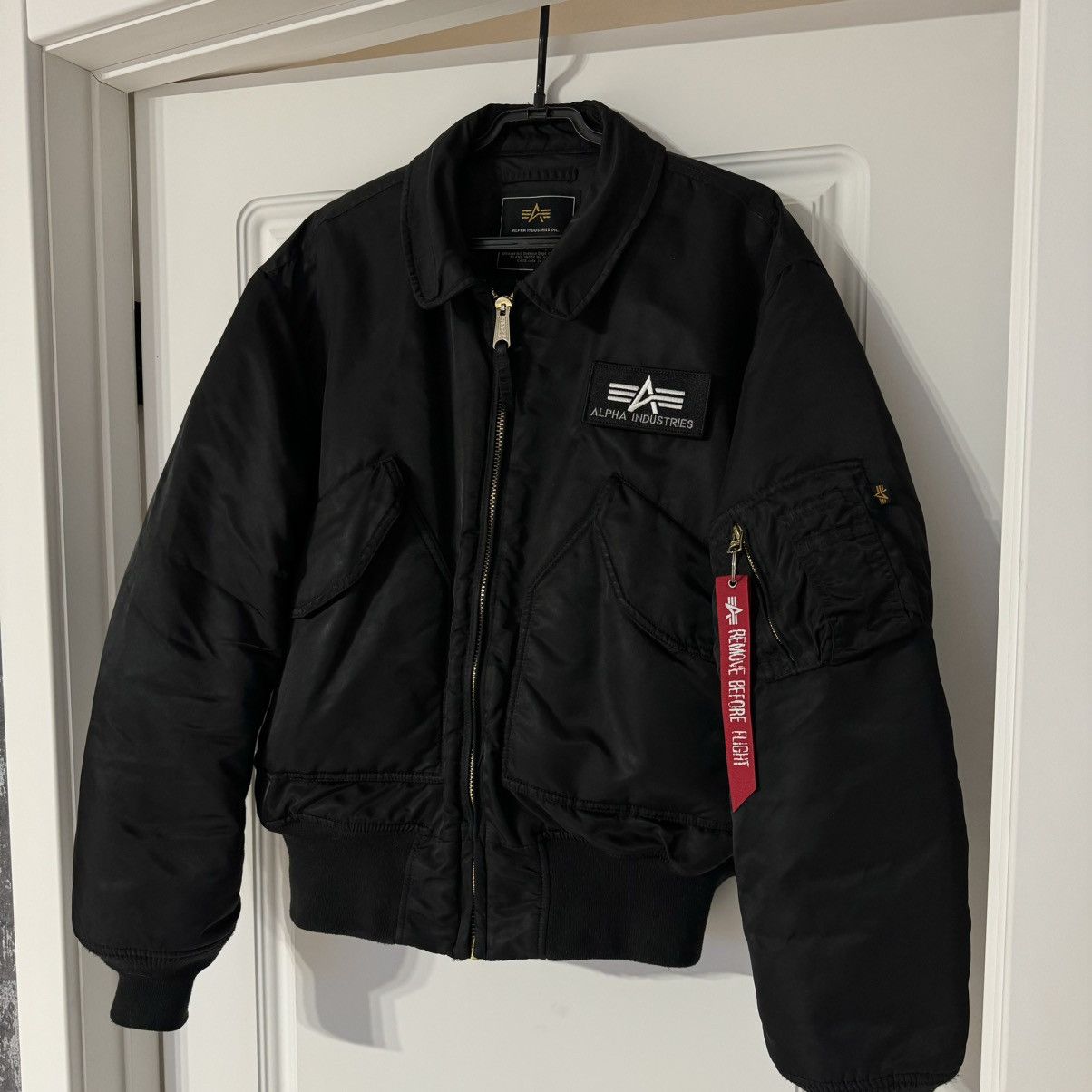 image of Alpha Industries Cwu-45 Bomber in Black, Men's (Size Large)
