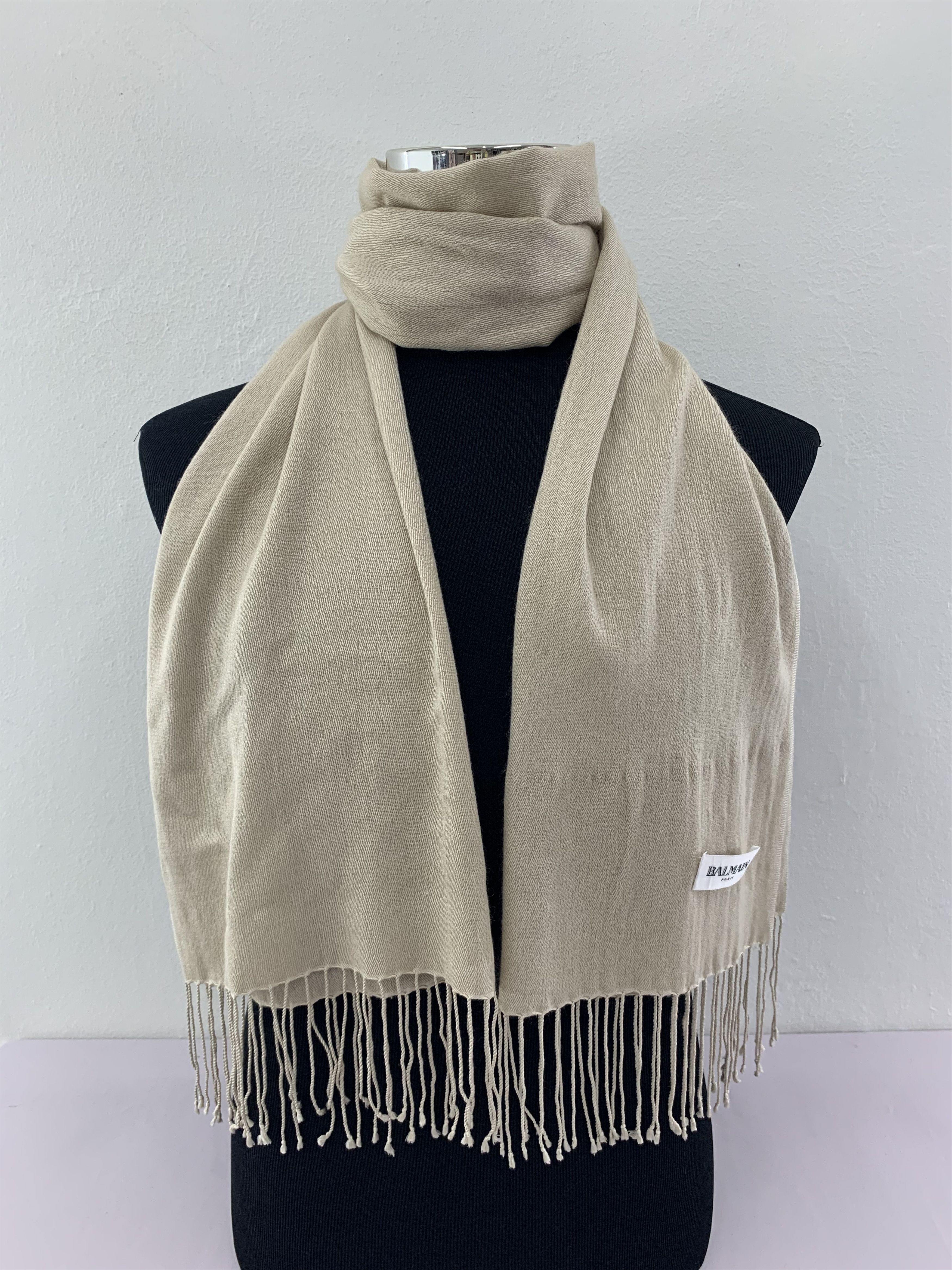 Balmain Balmain Scarf Cashmere Silk Muffler Neck Wrap BL4016 Size ONE SIZE - 1 Thumbnail