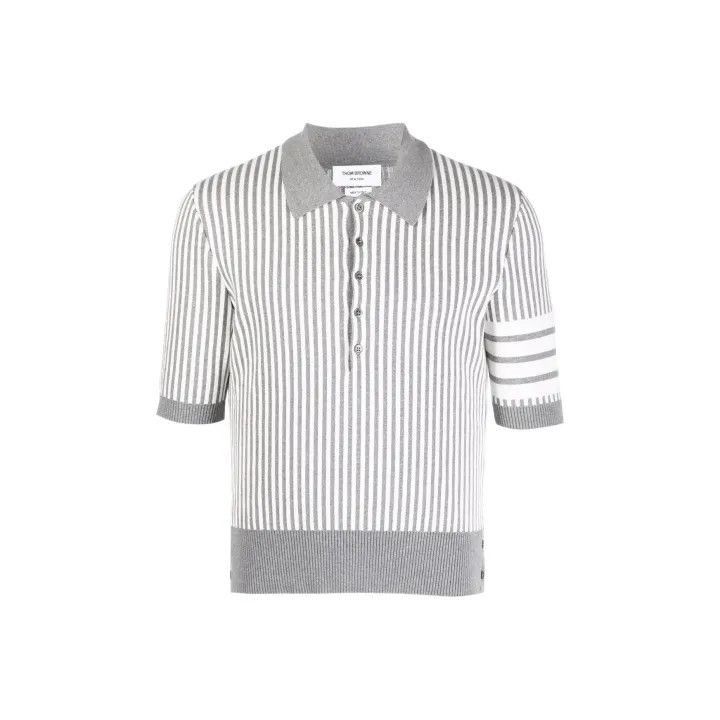 Thom Browne Thom Browne SS22 Striped Short Sleeve Polo -2507 Size US M / EU 48-50 / 2 - 7 Thumbnail
