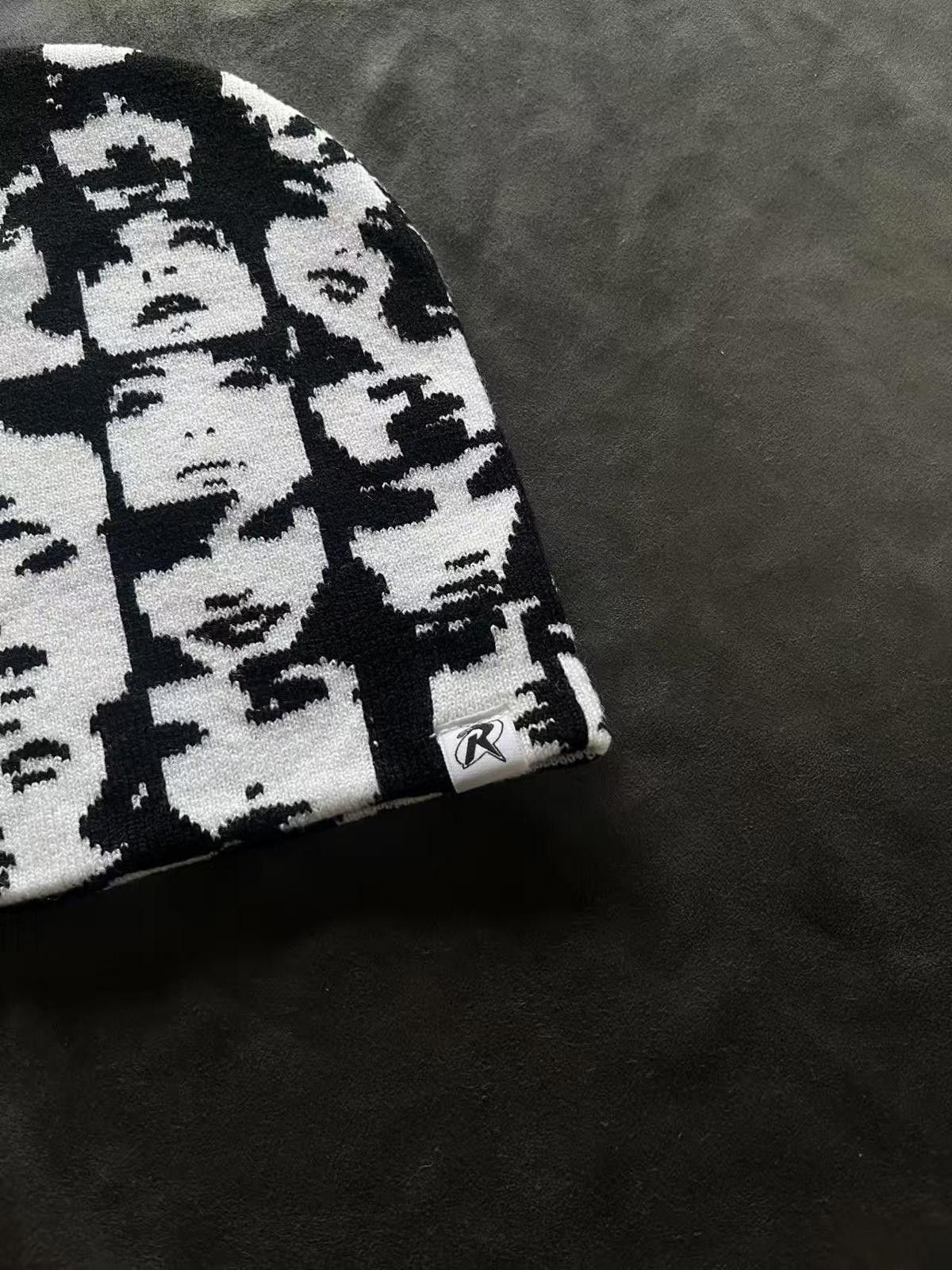 Japanese Brand Deadstock Black & White Multi-Face No Cuff Knit Green Beanie Size ONE SIZE - 4 Thumbnail