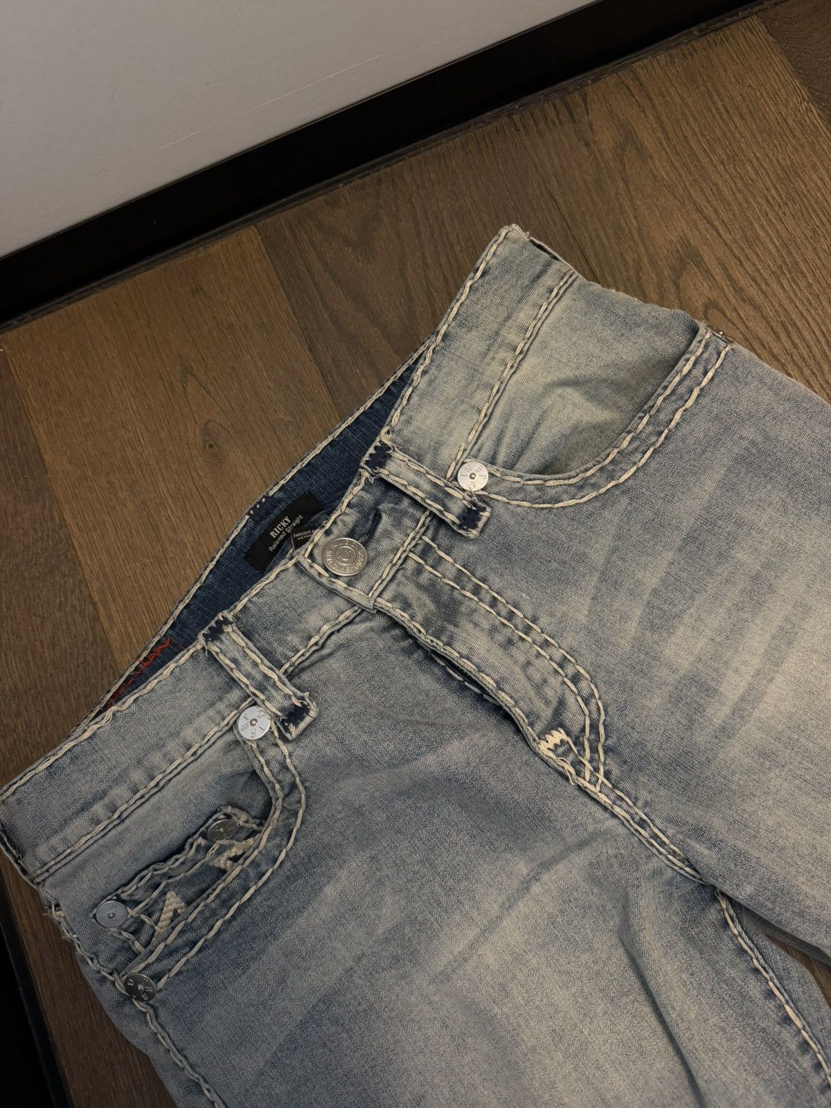 True Religion True Religion Ricky Straight Jeans Size US 32 / EU 48 - 3 Thumbnail