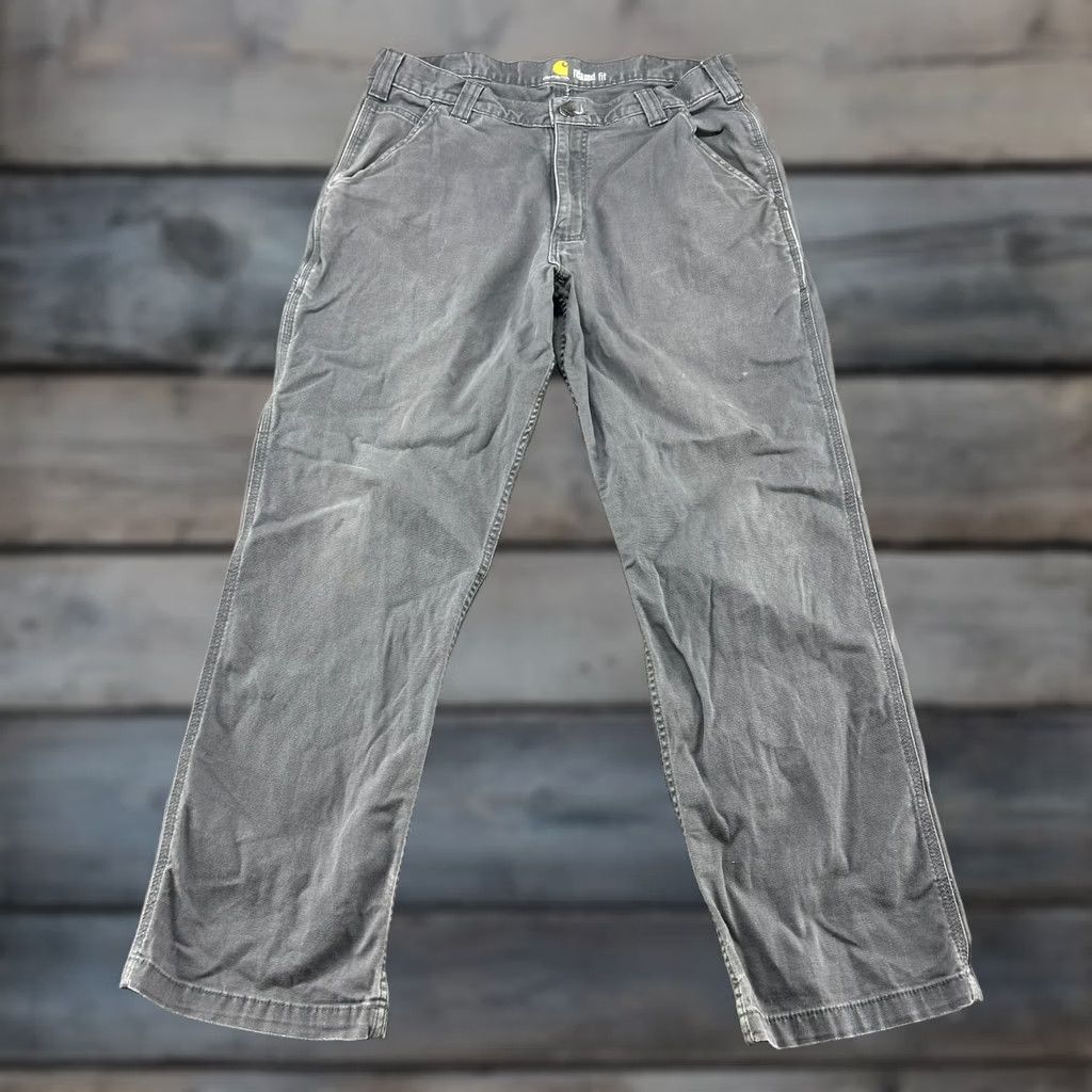 Carhartt Carhartt Pants Mens 34x30 Gray Carpenter Relaxed Canvas Workwear Straight 5-Pocket Clothing Men Regular Jeans Trousers Weather Outdoor Rugged Flex Size US 34 / EU 50 - 1 Thumbnail