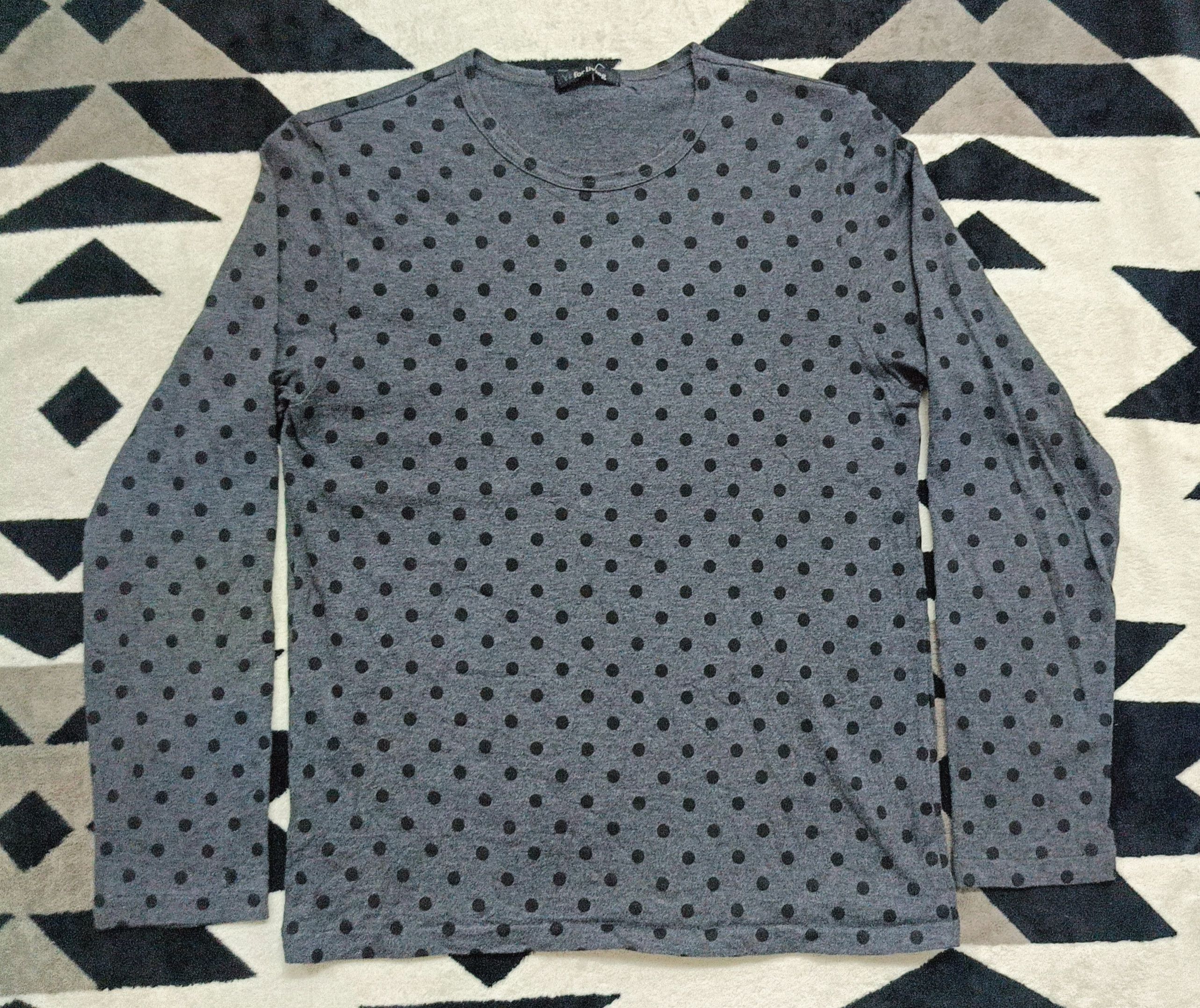 Japanese Brand 🔥🔥 Rare Vintage Yohji Yamamoto Y's Polka Dot L/S Tee Size M / US 6-8 / IT 42-44 - 2 Thumbnail