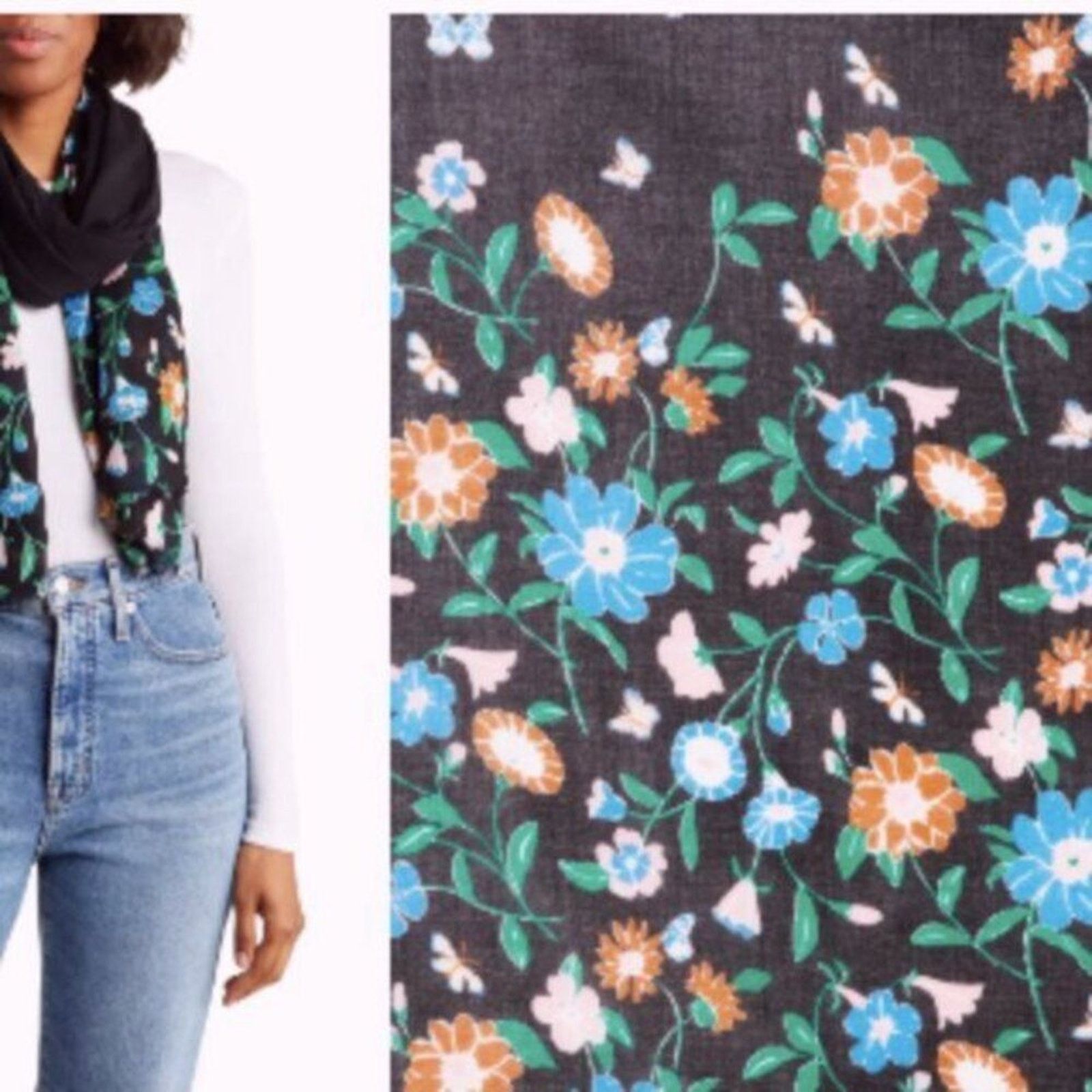 Kate Spade kate spade new york floral garden oblong scarf Size ONE SIZE - 4 Thumbnail