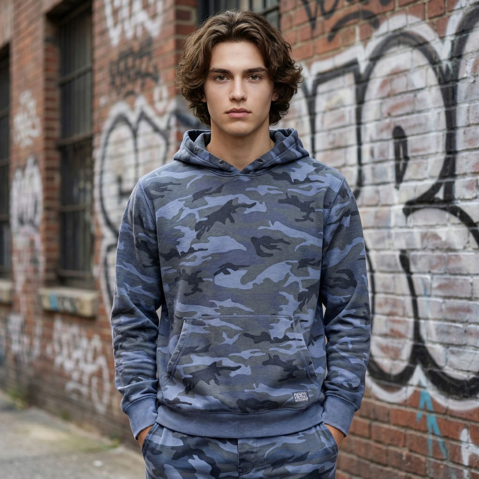 Flag & Anthem Flag & Anthem Camo Hoodie Men’s XXL Blue Gray Camouflage Size US XXL / EU 58 / 5 - 1 Thumbnail