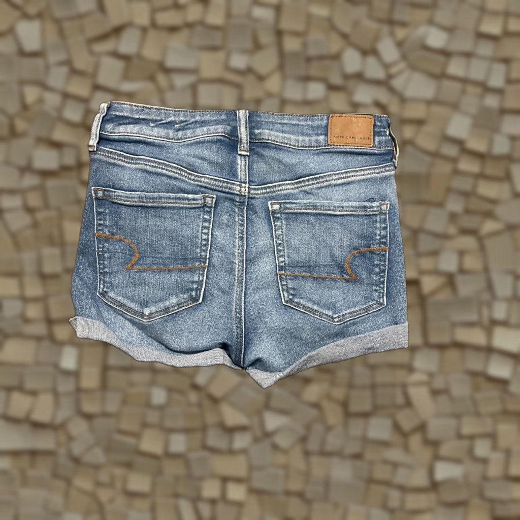 American Eagle Outfitters American Eagle Shorts Women's Size 4 Blue Denim Cut Off Distressed Stretch Size 27" / US 4 / IT 40 - 1 Thumbnail