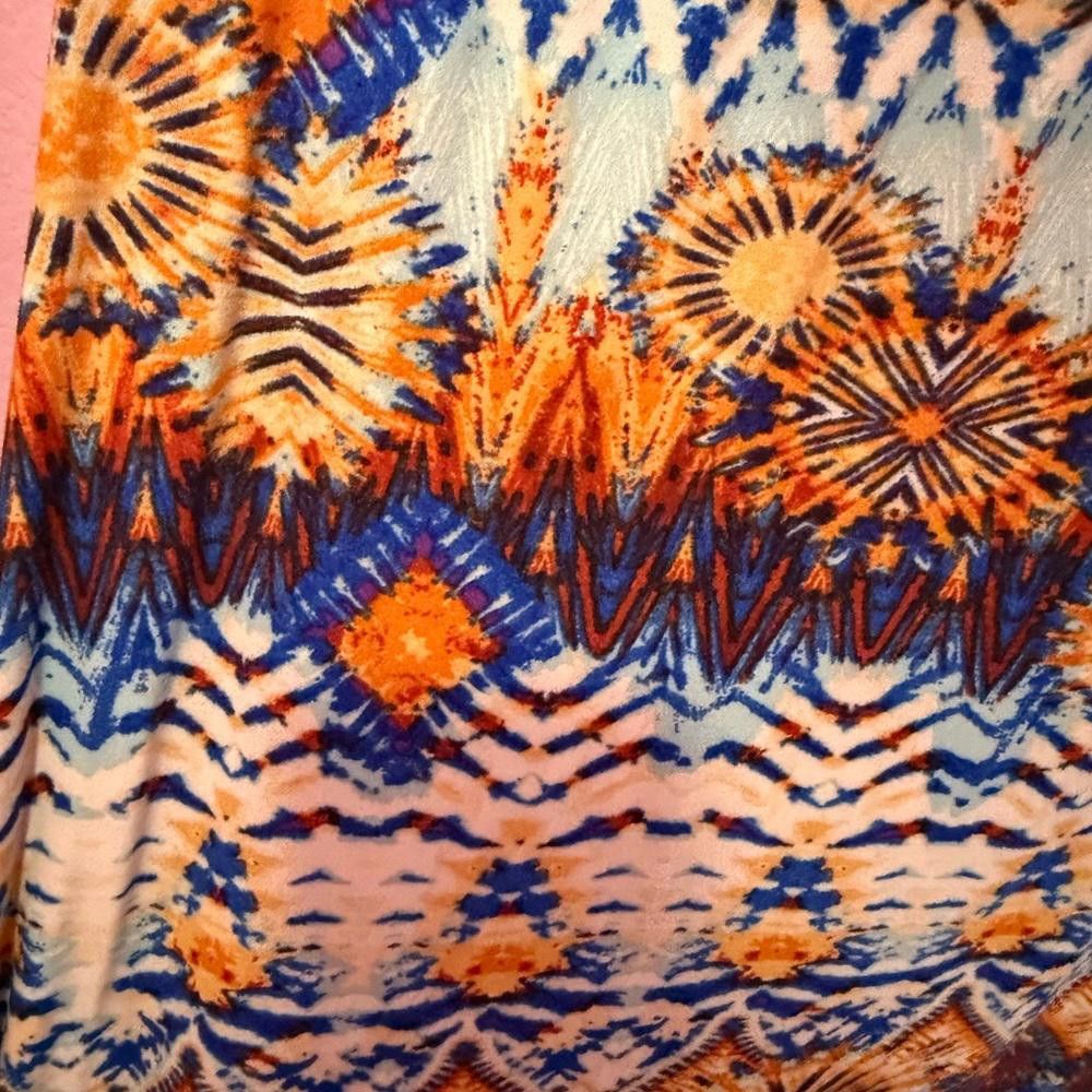 Designer Bohemian Pattern Maxi Skirt - Vibrant Colors Size 42" / US 20 - 2 Thumbnail