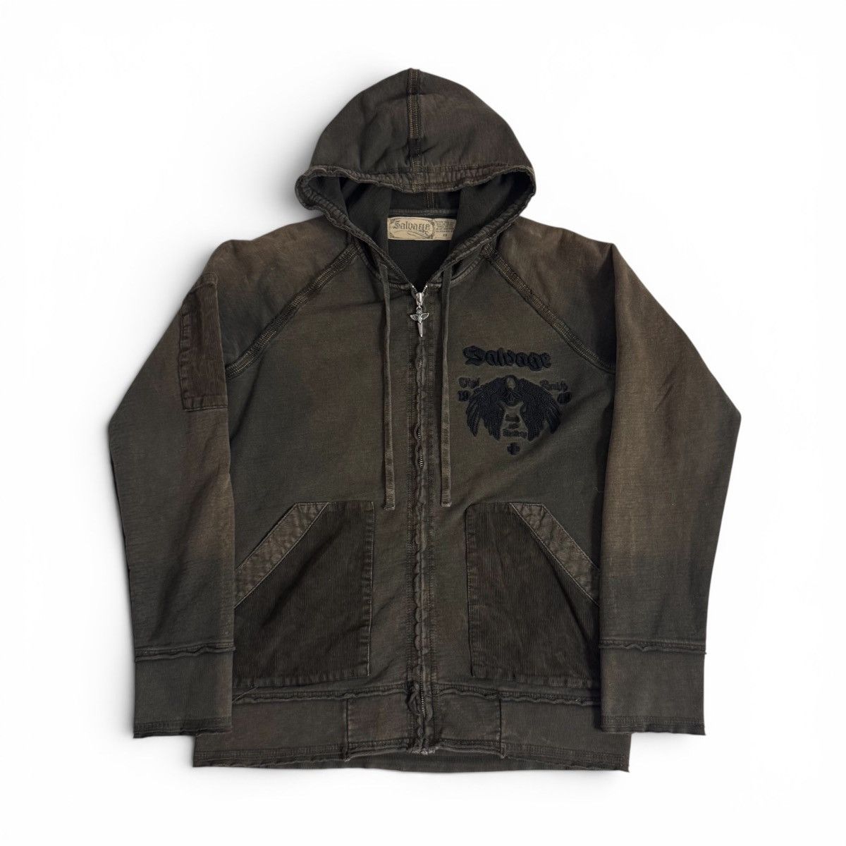 Salvage Y2K Salvage Vultures Embroidered Zip Up Hoodie Size US L / EU 52-54 / 3 - 1 Thumbnail