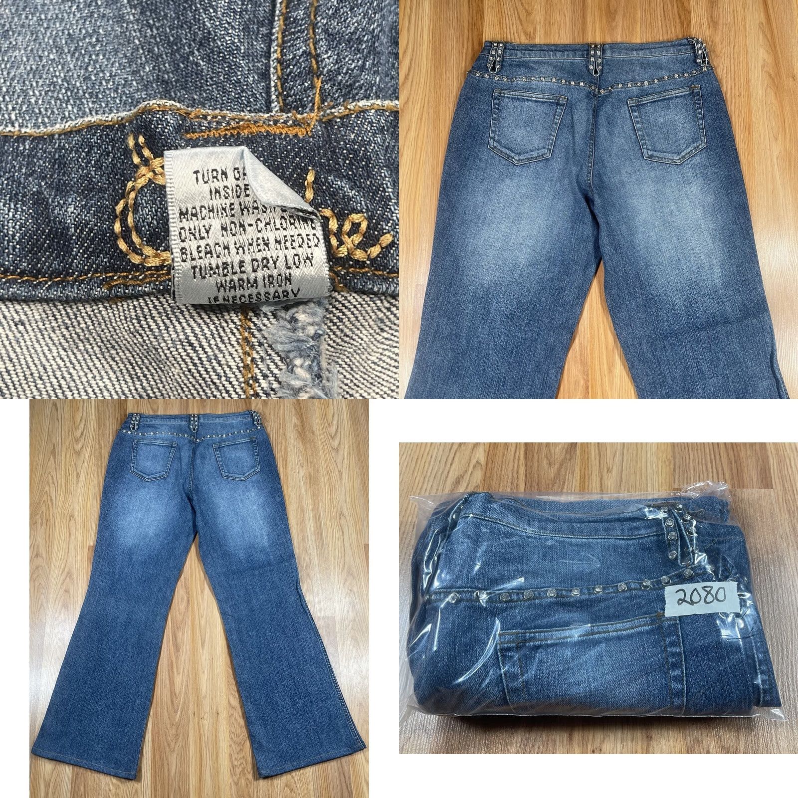 Vintage VINTAGE Caché Jeans Womens 10 Stretch Bootcut Mid Rise Blue Denim Cotton Spandex Blend Jeans Mens Womens BOOT CUT 30in 10.5in Leg Opening 10 Womens Size 32" / US 10 / IT 46 - 9 Thumbnail