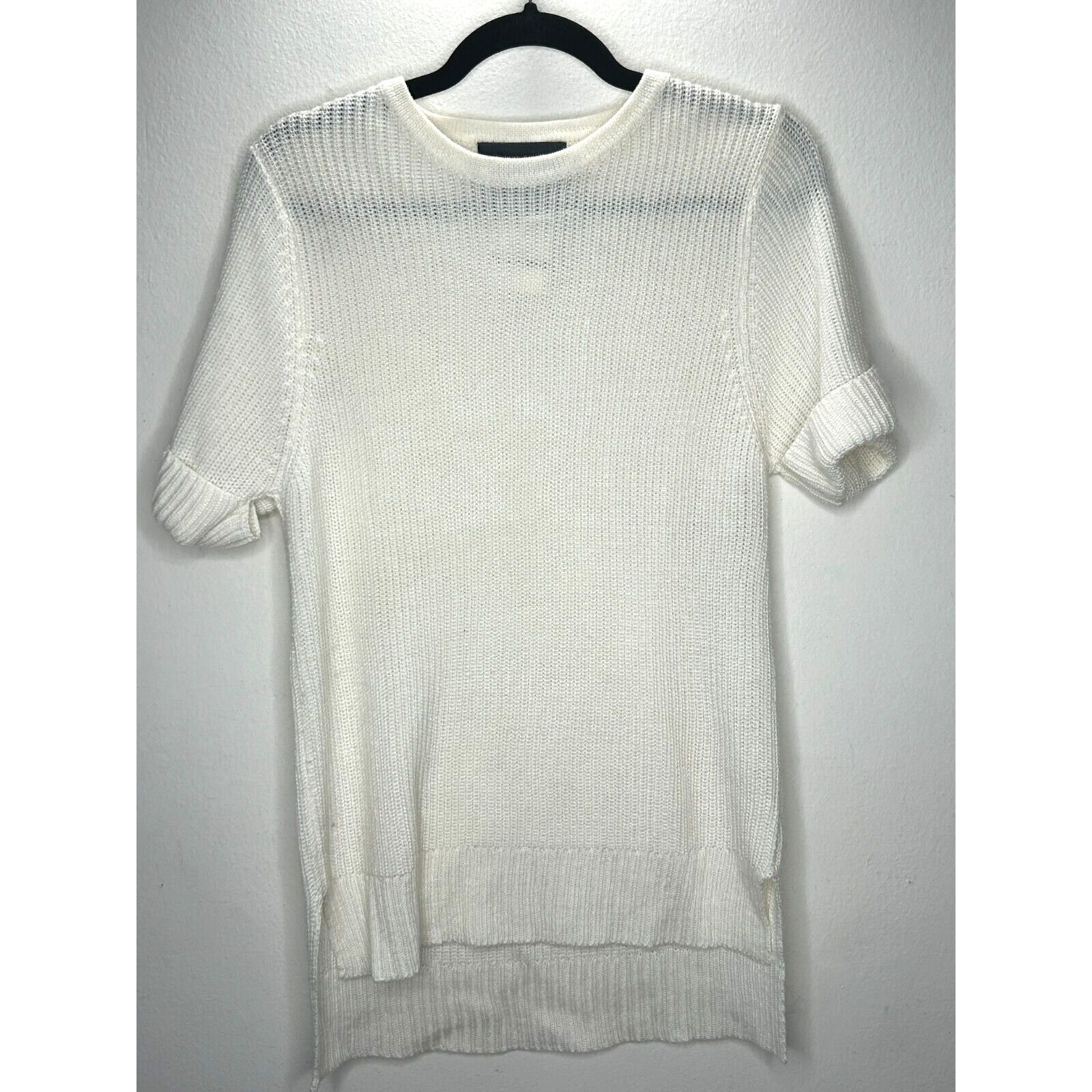 Other Lovemarks Ivory Knit Short Cuffed Sleeve High Low Sweater S Size S / US 4 / IT 40 - 11 Thumbnail