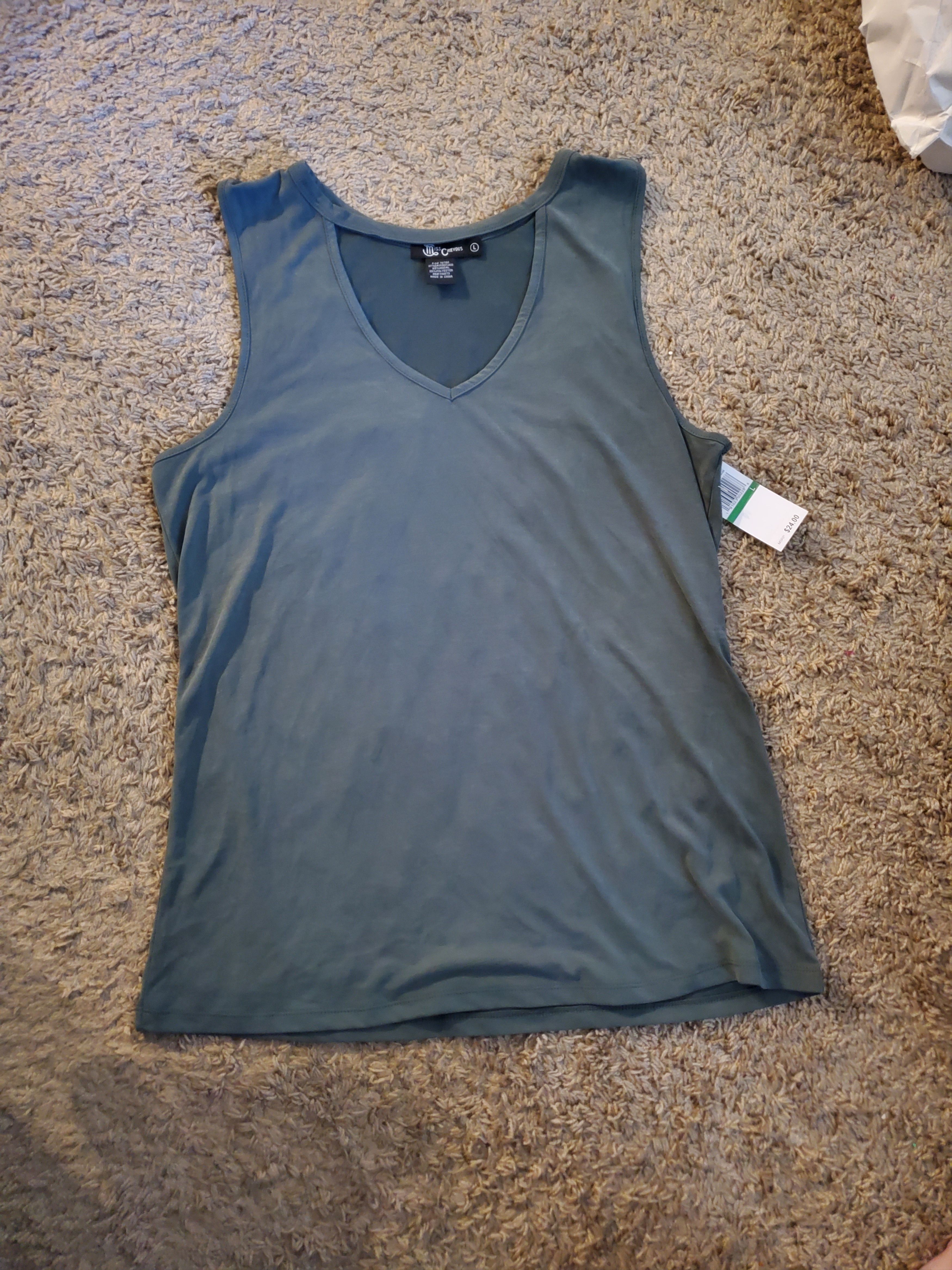 Other *NWT* Miss Chievous Blue/Green Moss Colored Top (size L) Size L / US 10 / IT 46 - 1 Thumbnail