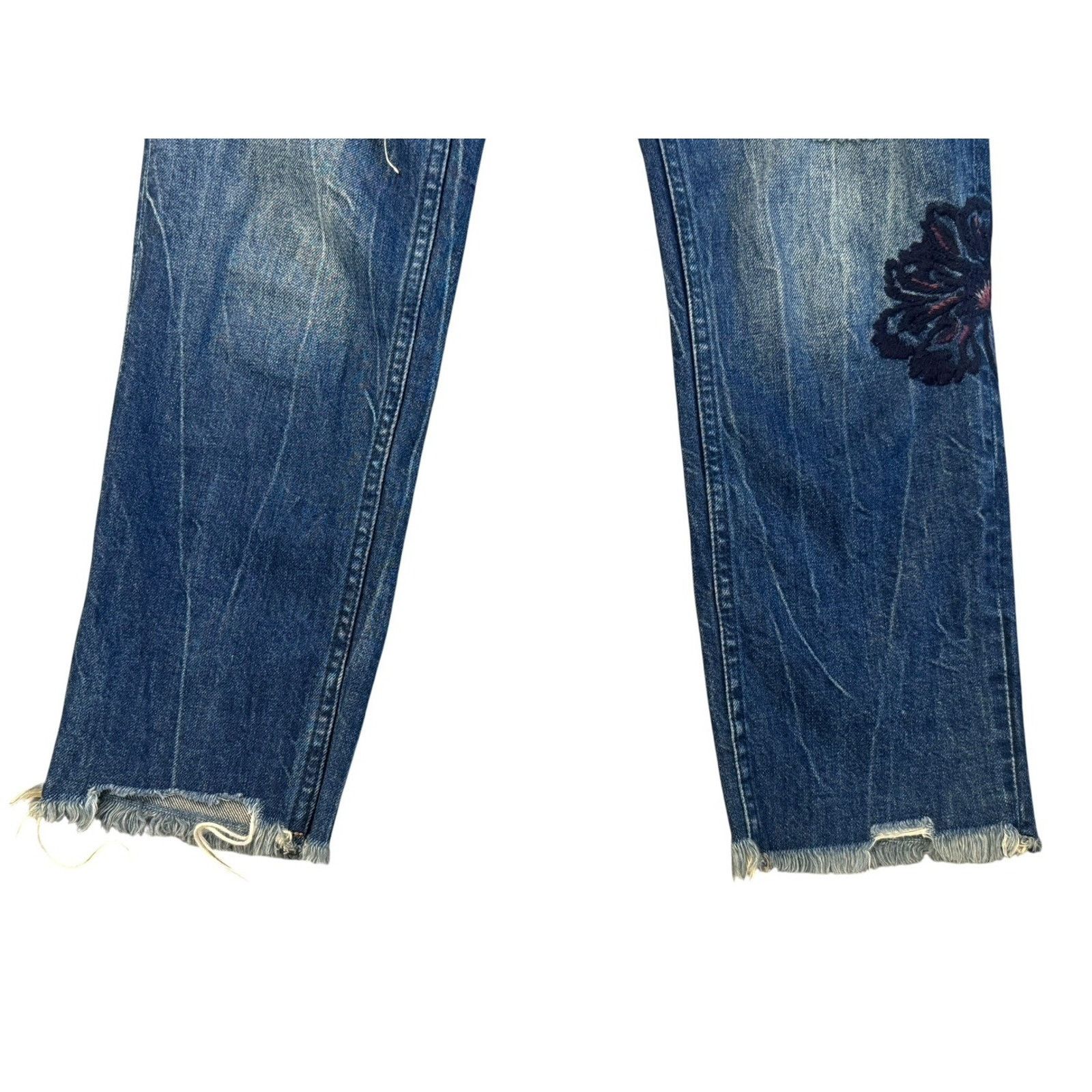 Abercrombie & Fitch ABERCROMBIE & FITCH 90s Annie Girlfriend Floral Jeans 26 Size 26" / US 2 / IT 38 - 4 Thumbnail
