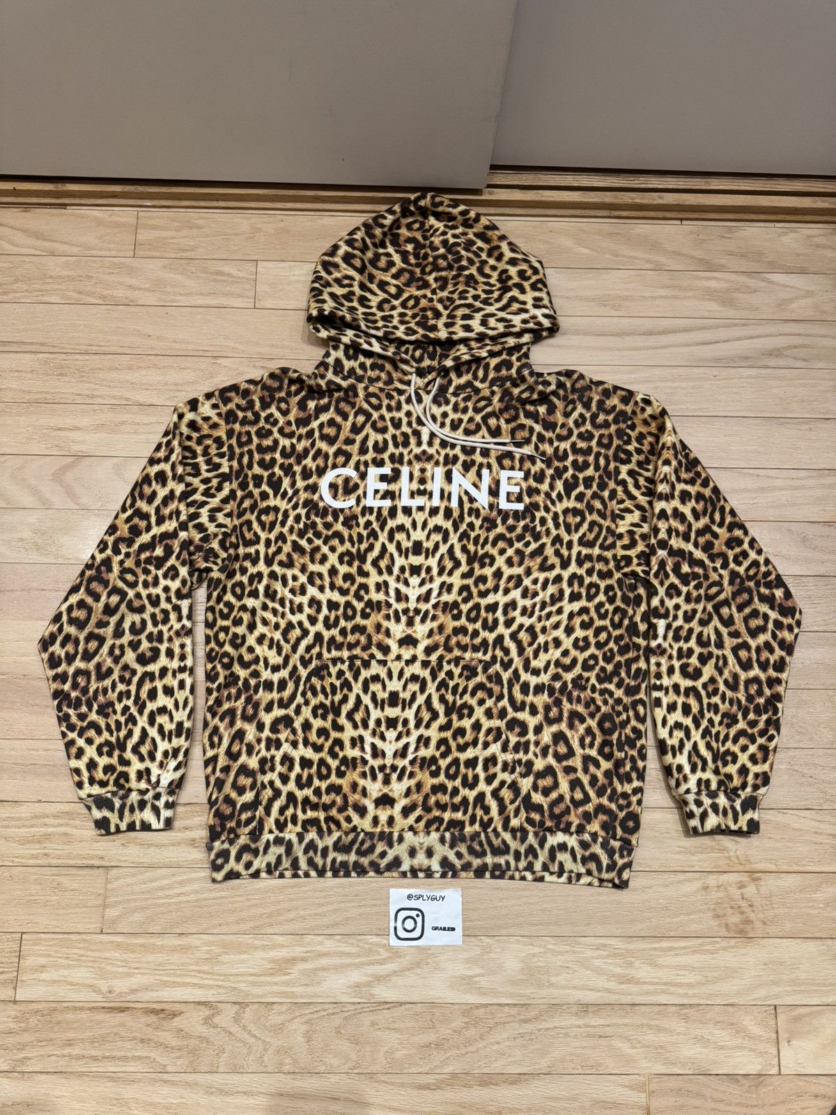 Celine Celine Leopard Logo Hoodie | Grailed