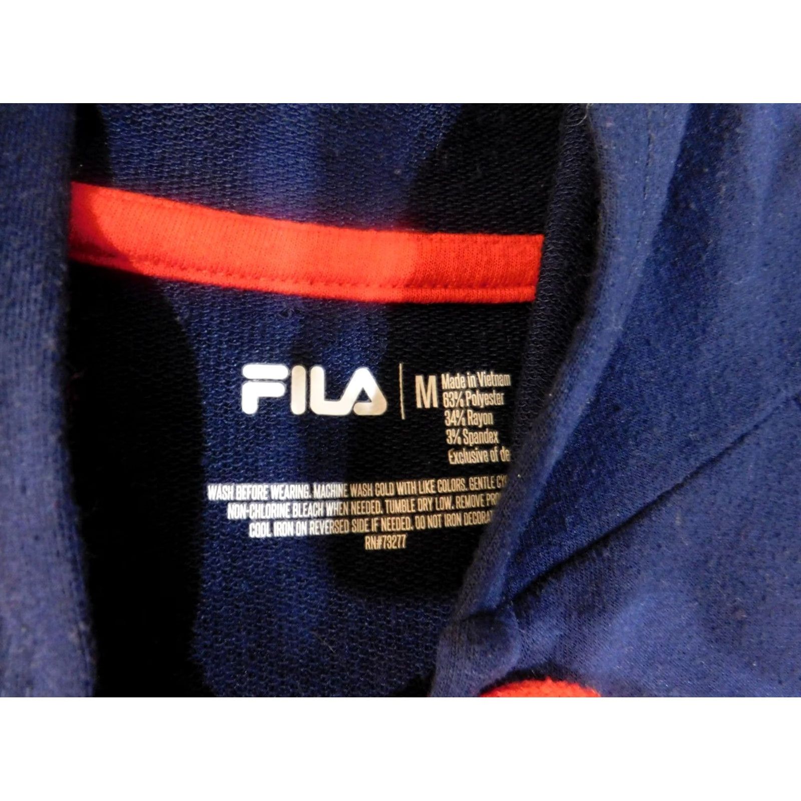 Fila VINTAGE? FILA Hoodie Womens L blue pullover stretch drawstring classic logo Ladies Crew Neck Knit Cotton Polyester Logo Pullover American style Womens Size L / US 10 / IT 46 - 5 Thumbnail