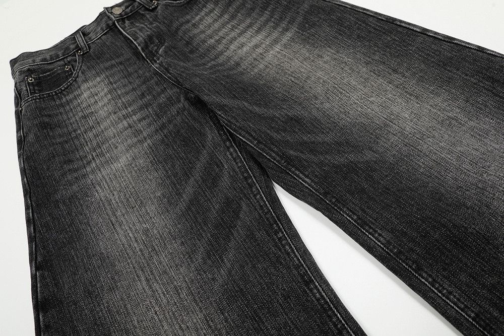 Vintage American retro black bamboo-pattern curved jeans for men Size US 32 / EU 48 - 4 Thumbnail