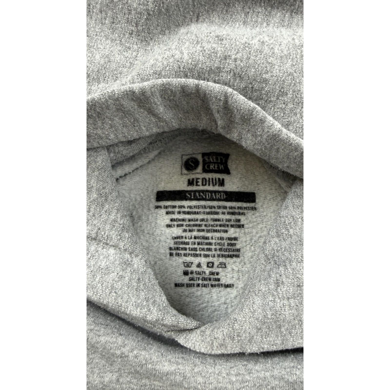 Vintage Salty Crew Hoodie Mens M Gray Pullover Graphic Print Sleeve Logo Hooded Sweatshirt Size US M / EU 48-50 / 2 - 3 Thumbnail