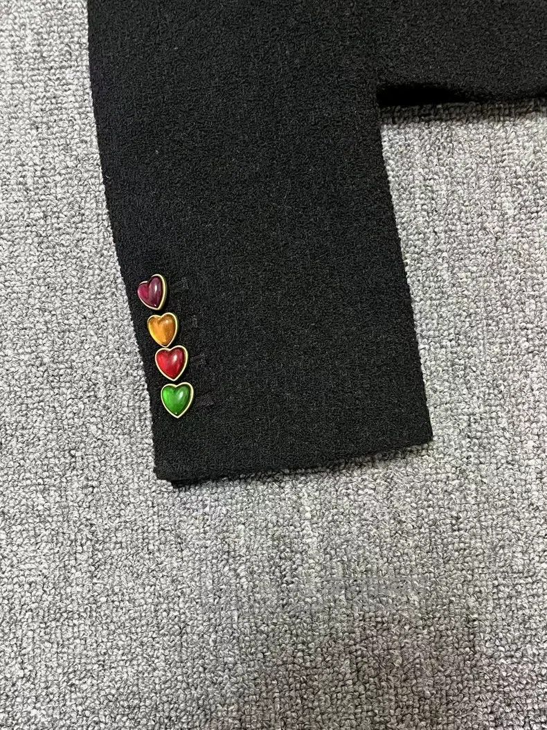 Saint Laurent Paris Saint Laurent Paris Black Short Wool Jacket with Heart But Size XS / US 0-2 / IT 36-38 - 6 Thumbnail