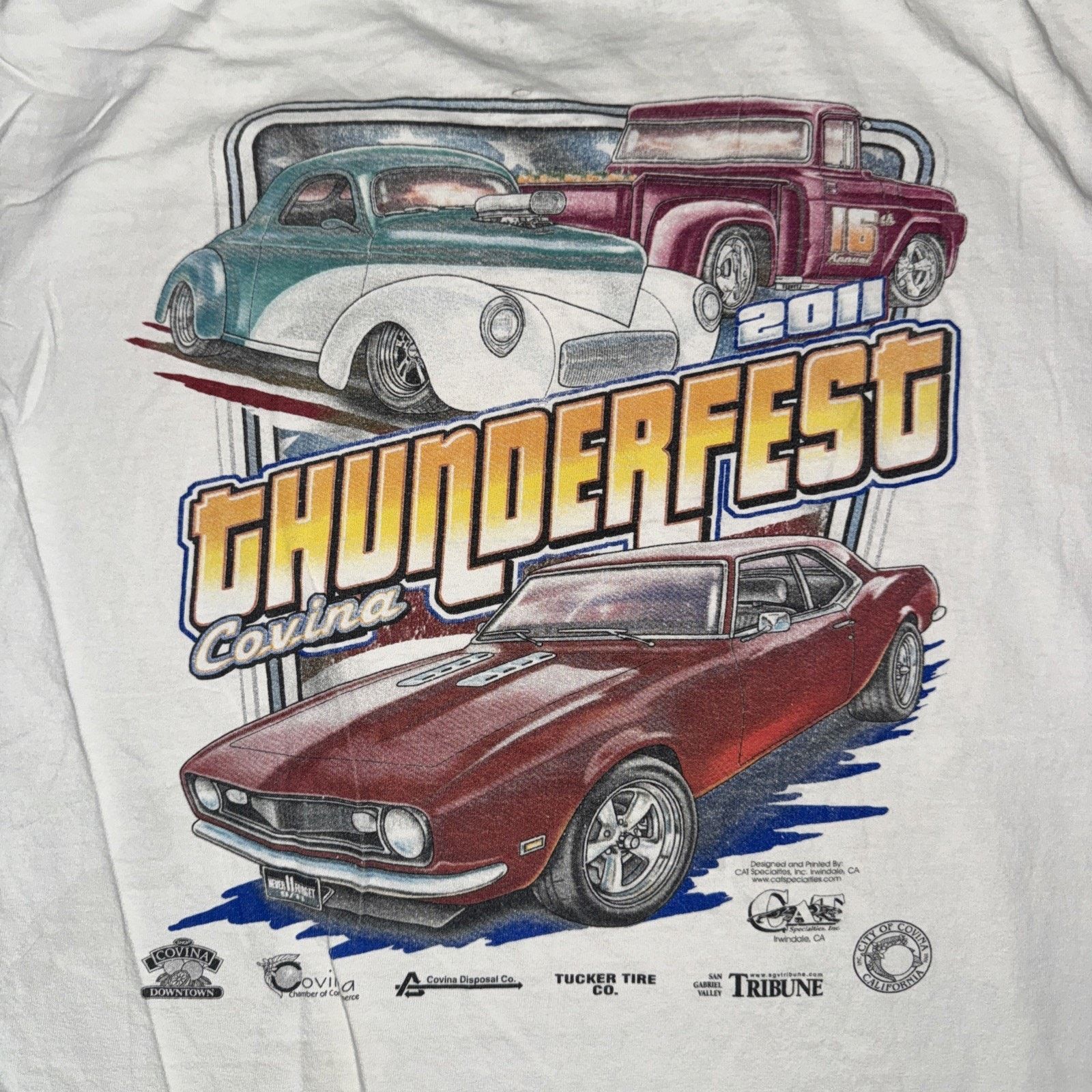 Vintage Vintage 2011 Car Show T-Shirt White XL Distressed 23x27 Size US XL / EU 56 / 4 - 2 Thumbnail