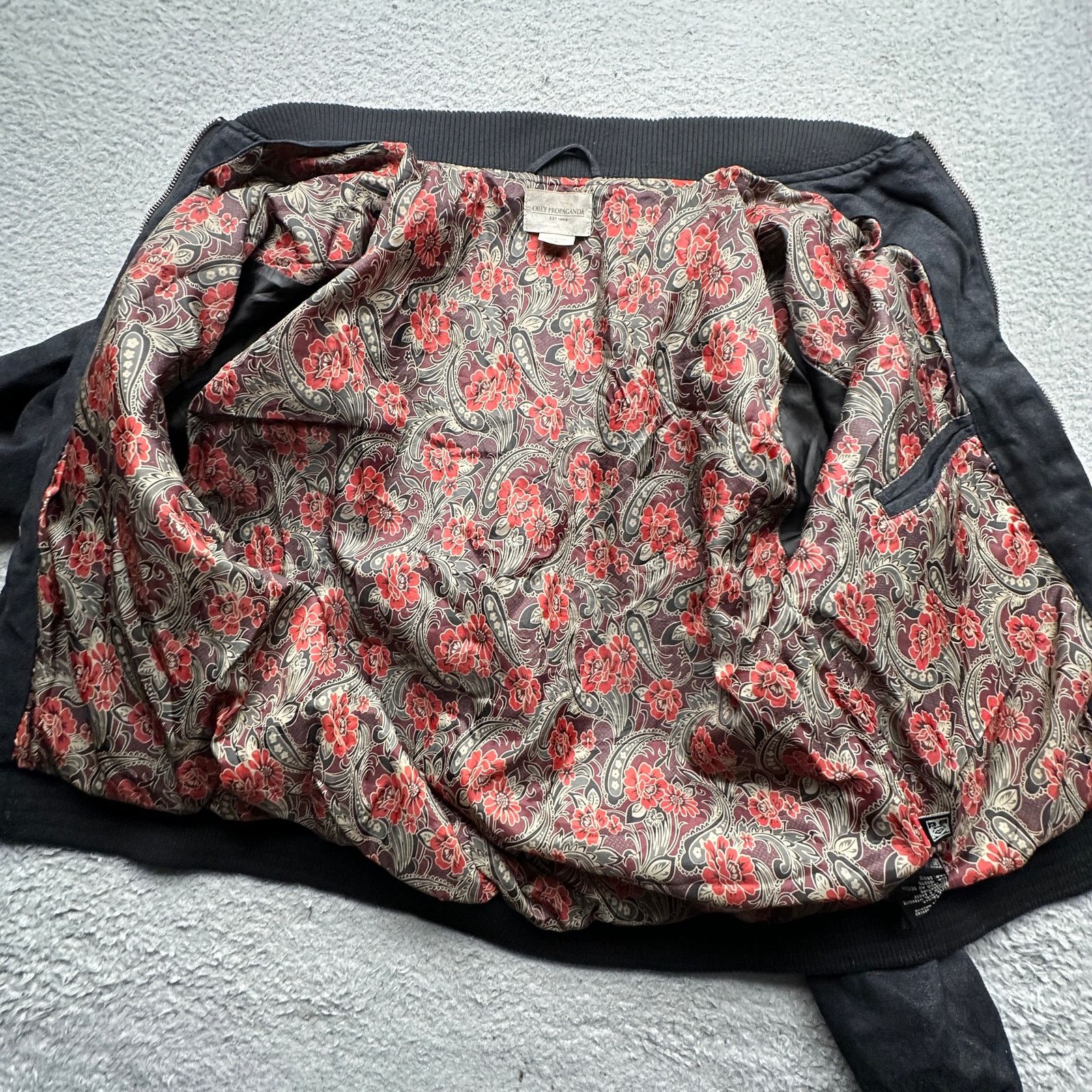 Obey Obey Propaganda Suede Bomber Jacket Men Medium Paisley Black Size US M / EU 48-50 / 2 - 5 Thumbnail